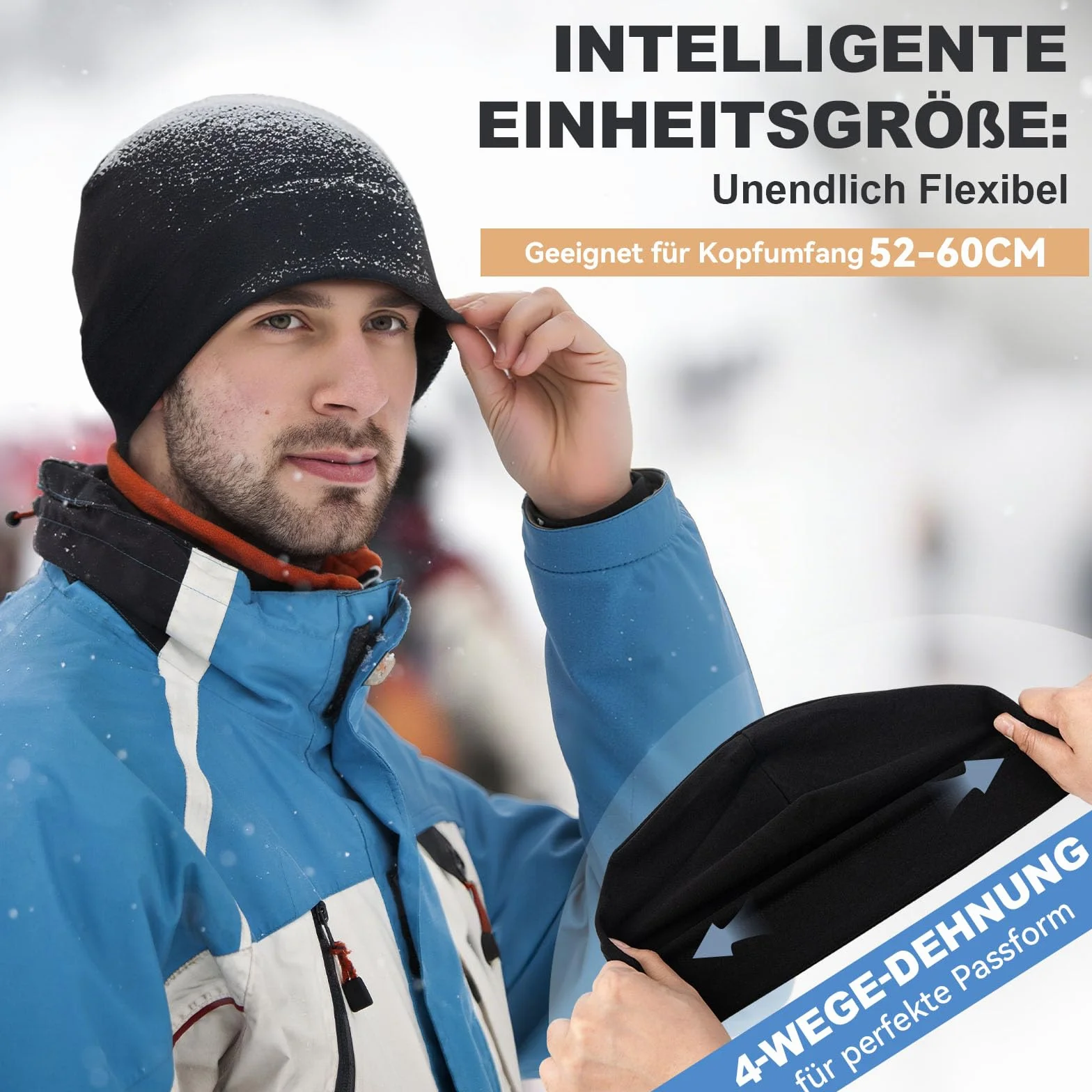 HIKENTURE Czapka zimowa dla mężczyzn i kobiet, wiatroszczelna czapka do biegania, ciepła czapka rowerowa, czapka z polaru, pod kask rowerowy, kask narciarski, czapka sportowa do jazdy na rowerze