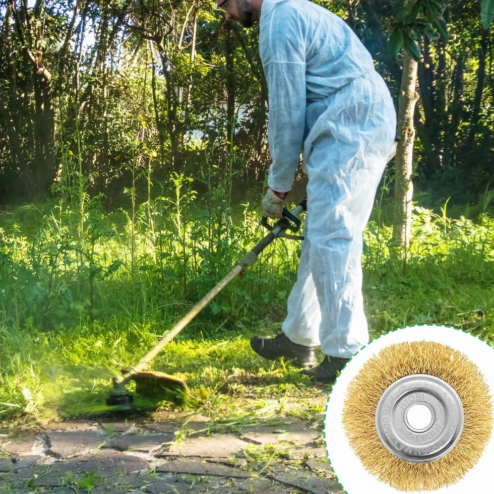 Szczotka do fug, zestaw 4 sztuk, szczotka do chwastów 12 mm, metalowa szczotka z mosiądzu, kompatybilna z Gloria Multibrush i innymi szczotkami drucianymi, akcesoria do usuwania chwastów i