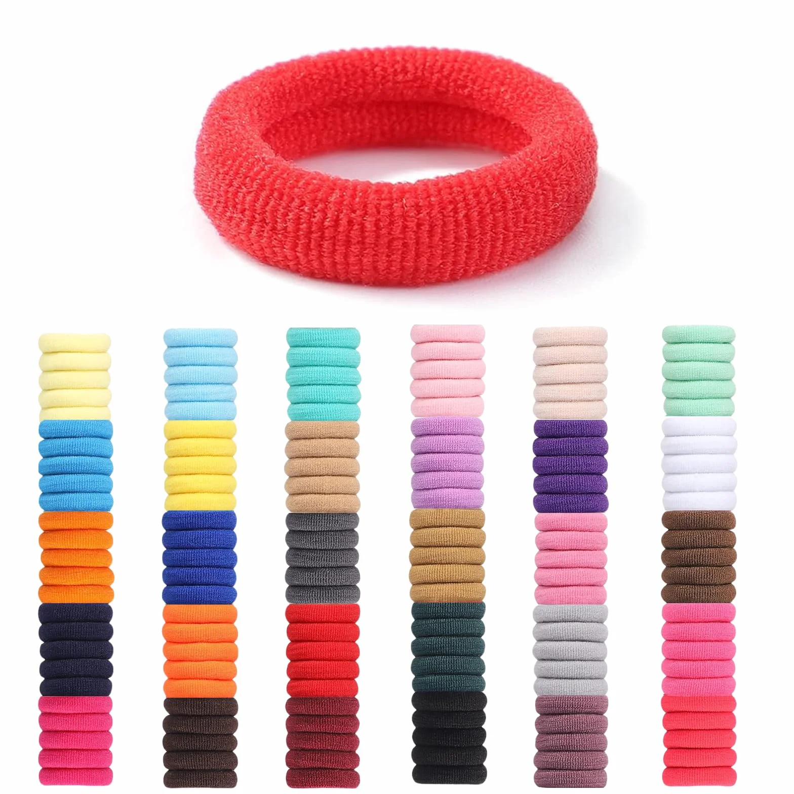 Kotkiddy 300 sztuk gumek do włosów dla dziewczynek, 2,5 cm, 30 kolorów, elastyczne akcesoria do włosów, małe nylonowe opaski do włosów dla małych dzieci, uchwyt na koński ogon