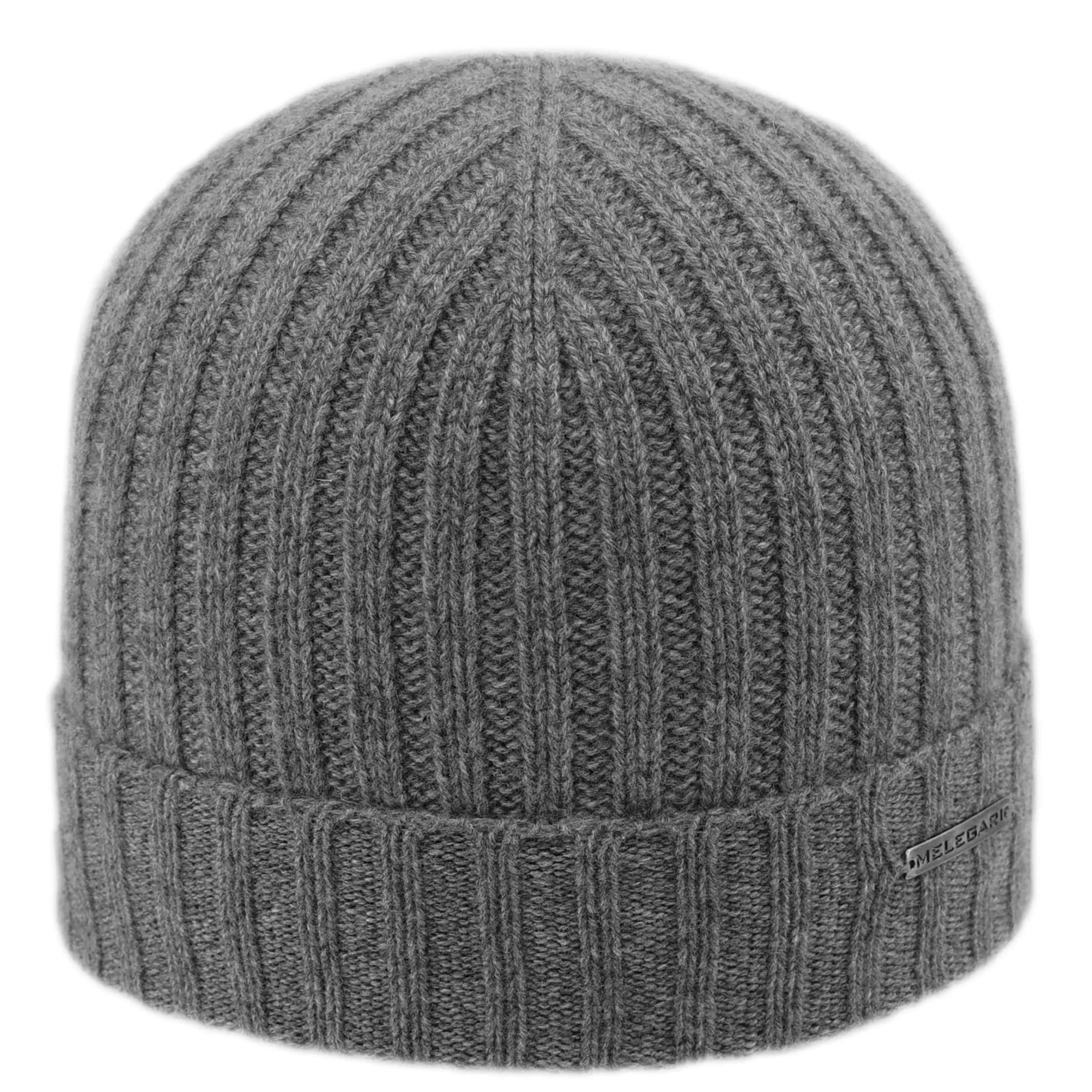 MELEGARI Czapka Słuchawki Beanie Verona | 100% Kaszmir | Made in Italy | Unisex, grigio medio