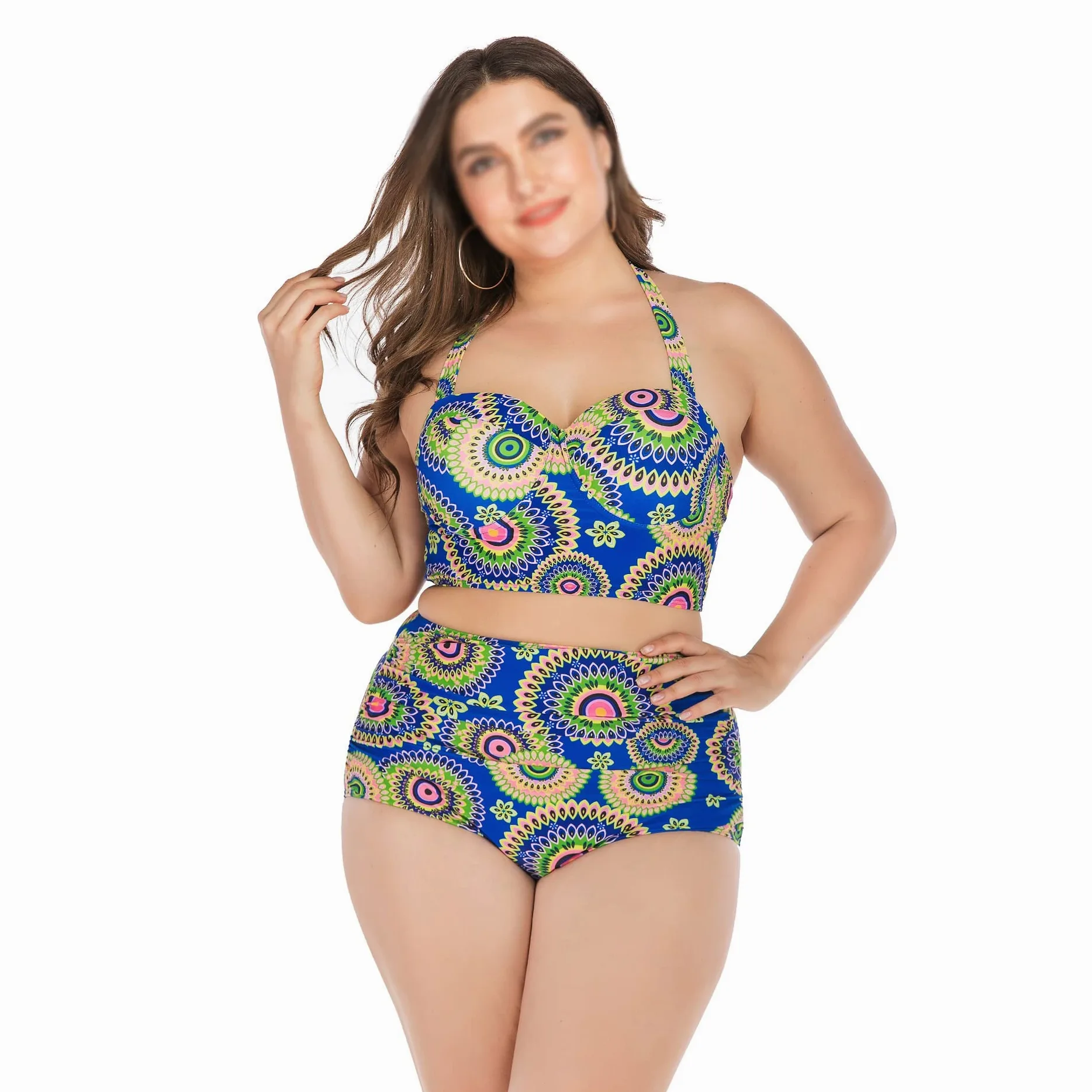 Bikini Halter Bikini Damskie bikini w dużych rozmiarach Dwuczęściowe stroje kąpielowe bikini (kolor: A, rozmiar: kod XXL) (kod A XXL)