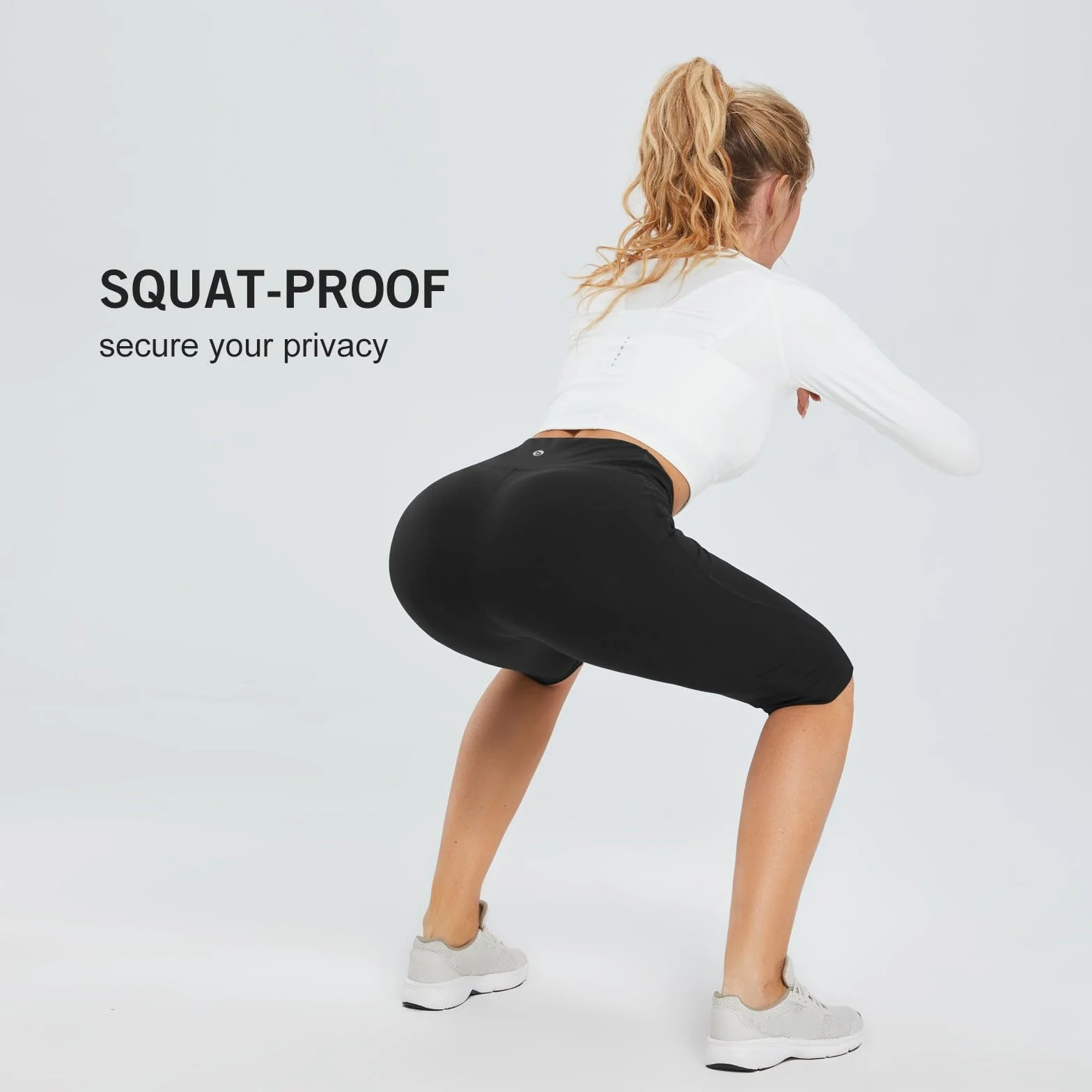 BALEAF Damskie legginsy Capri do kolan z kieszeniami szorty capri z wysokim stanem