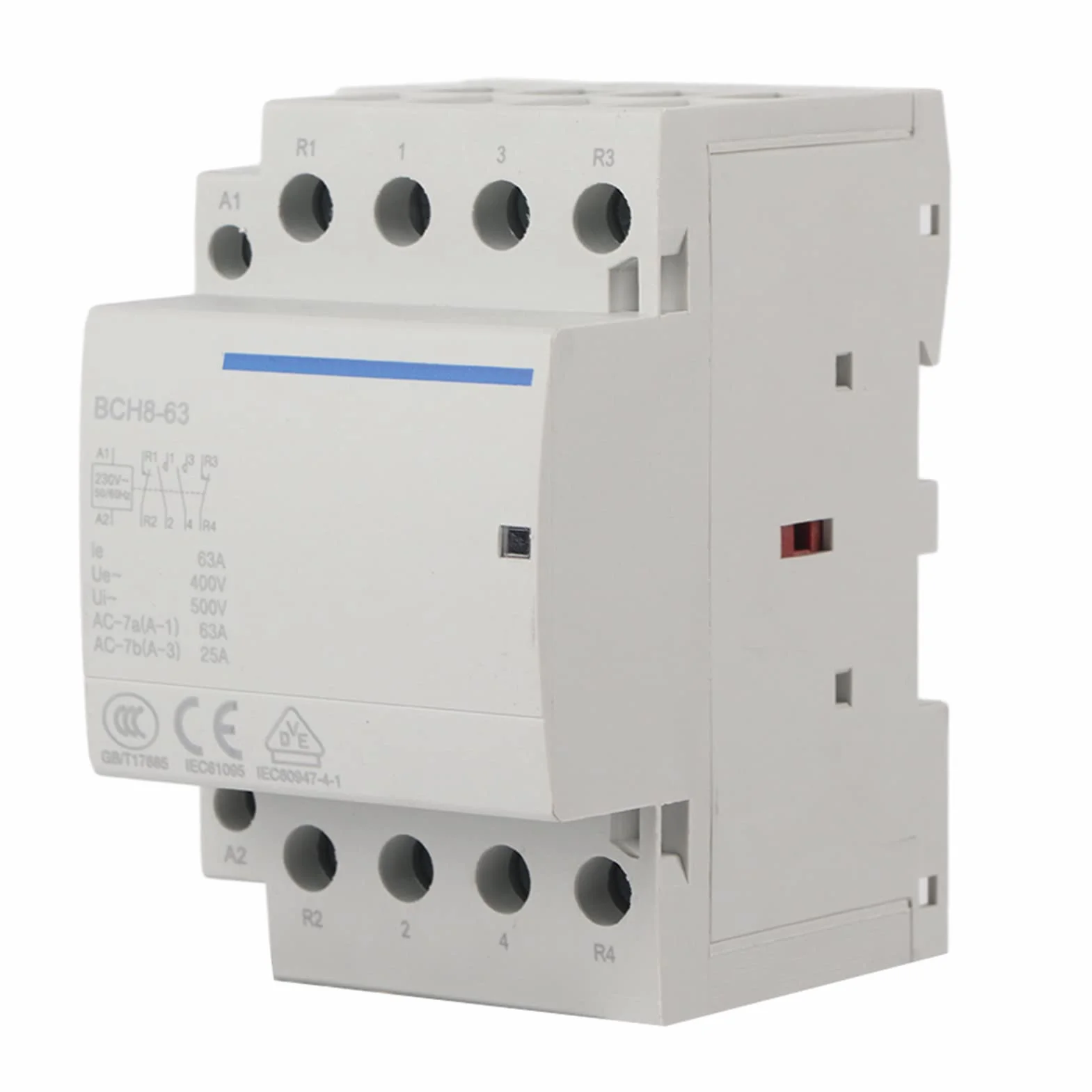 2P 63A 24V/230V 50/60Hz domowy stycznik AC, 2NO/2NC uniwersalne sterowanie obwodem, montaż na szynie DIN, energooszczędny, zamiennik silnika AC, 2-biegunowy (AC230V)
