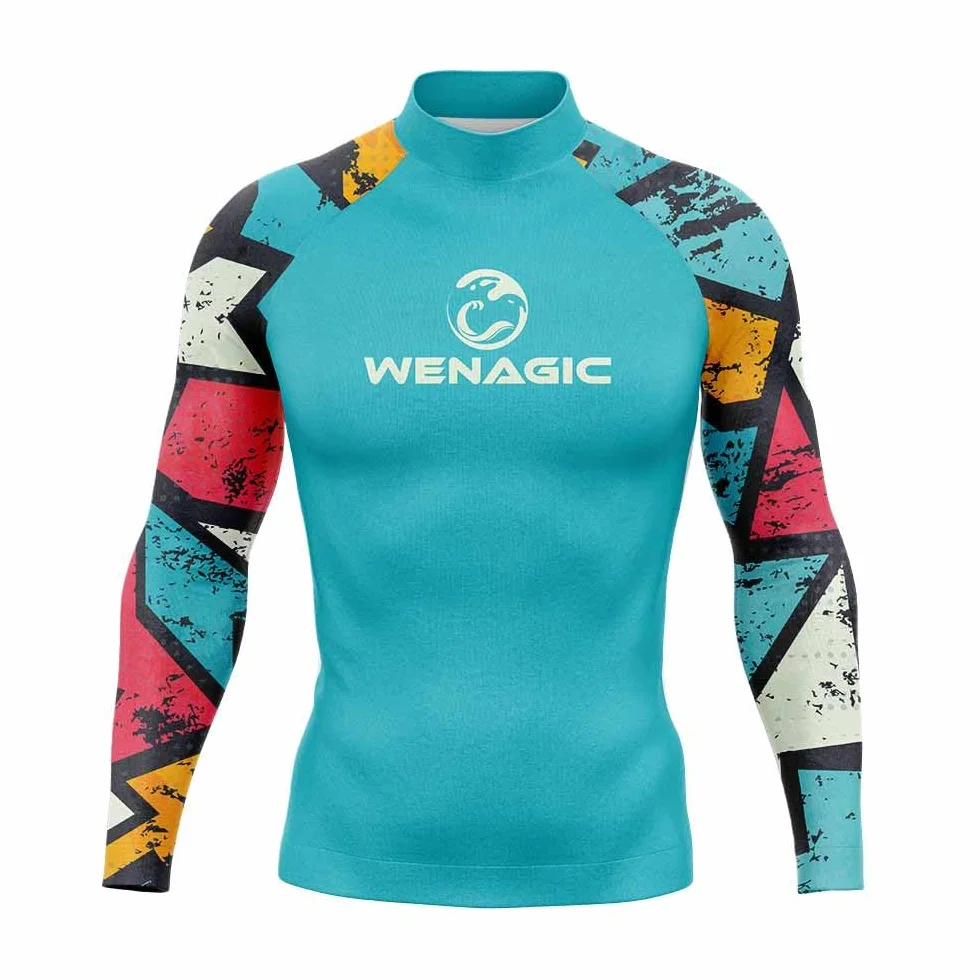 Surf Nurkowanie Męskie Skórki Z Długim Rękawem Rashguard Szybkoschnący Pływanie Bieganie UPF 50+ Surfing Plaża Rash Guard Koszulki Siłownia Ubrania