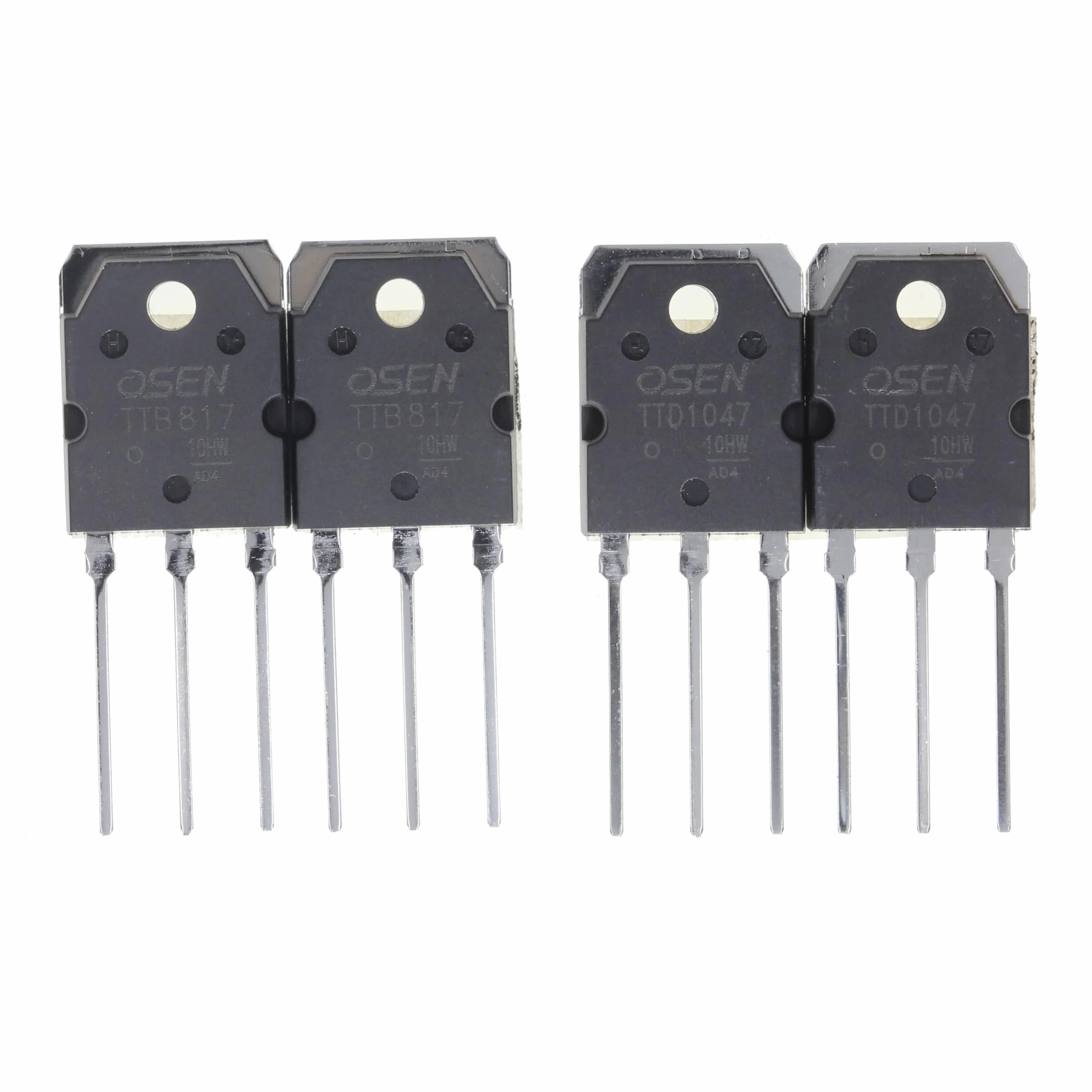 2 pary TTB817 (B817 KSB817) + TTD1047 (D1047 KSD1047) NPN PNP Silicon Power Transistor TO-3PN 120V 10A 100W hFE:80-160