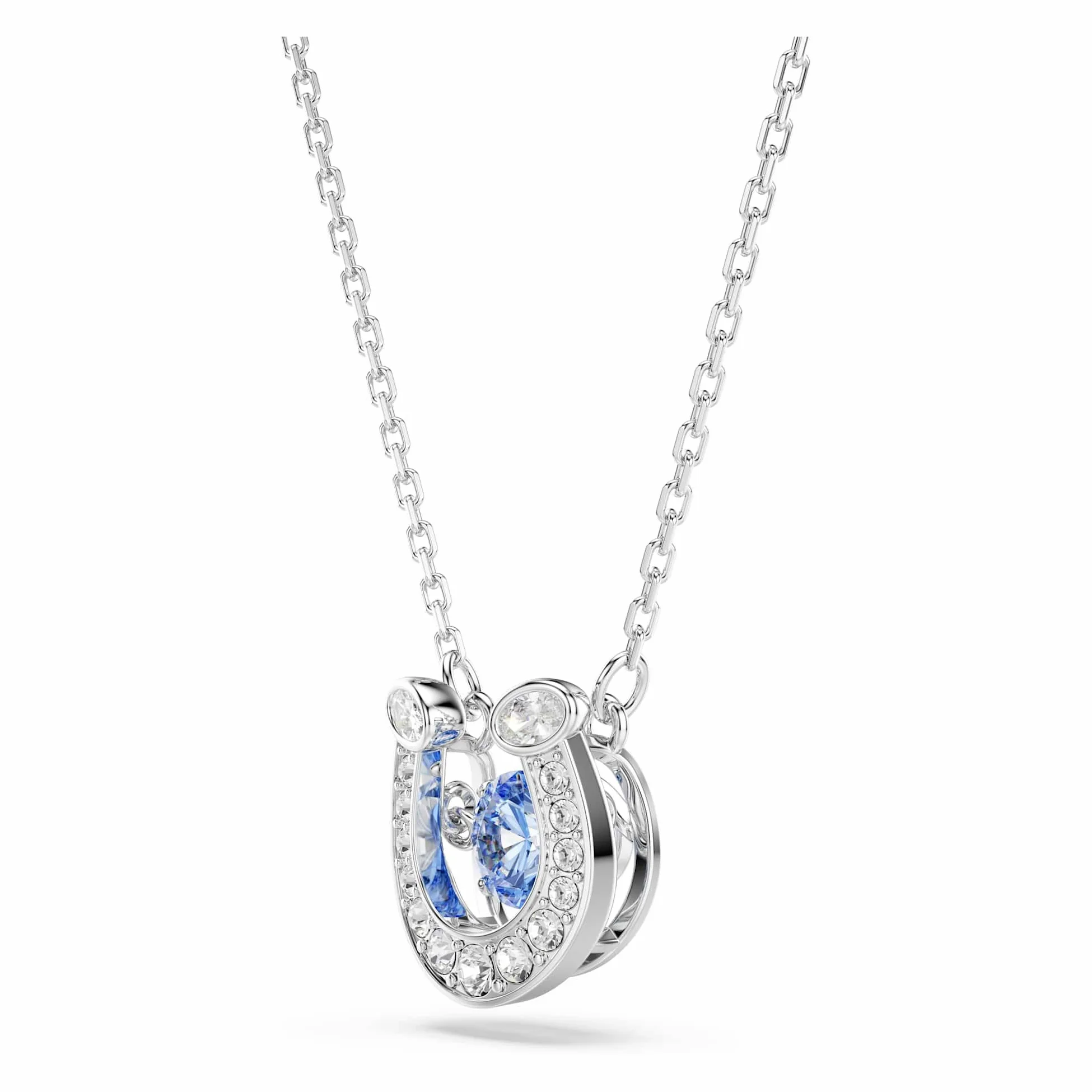 Swarovski Symbolica Kolekcja, Szlif okrągły, Pavé, Podkowa, Niebieski, Powlekany rodem