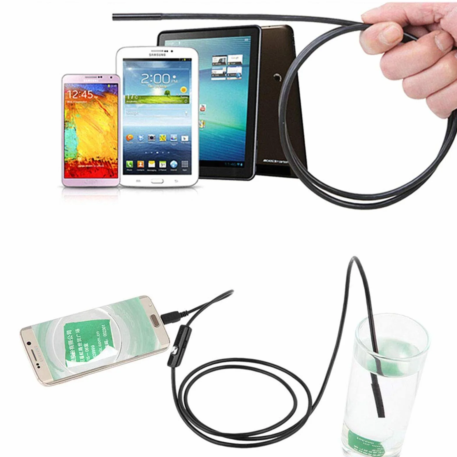 Endoskop, obiektyw szerokokątny 7 mm 2 m wodoszczelny 6 LED android endoskop mini USB cable endoscope