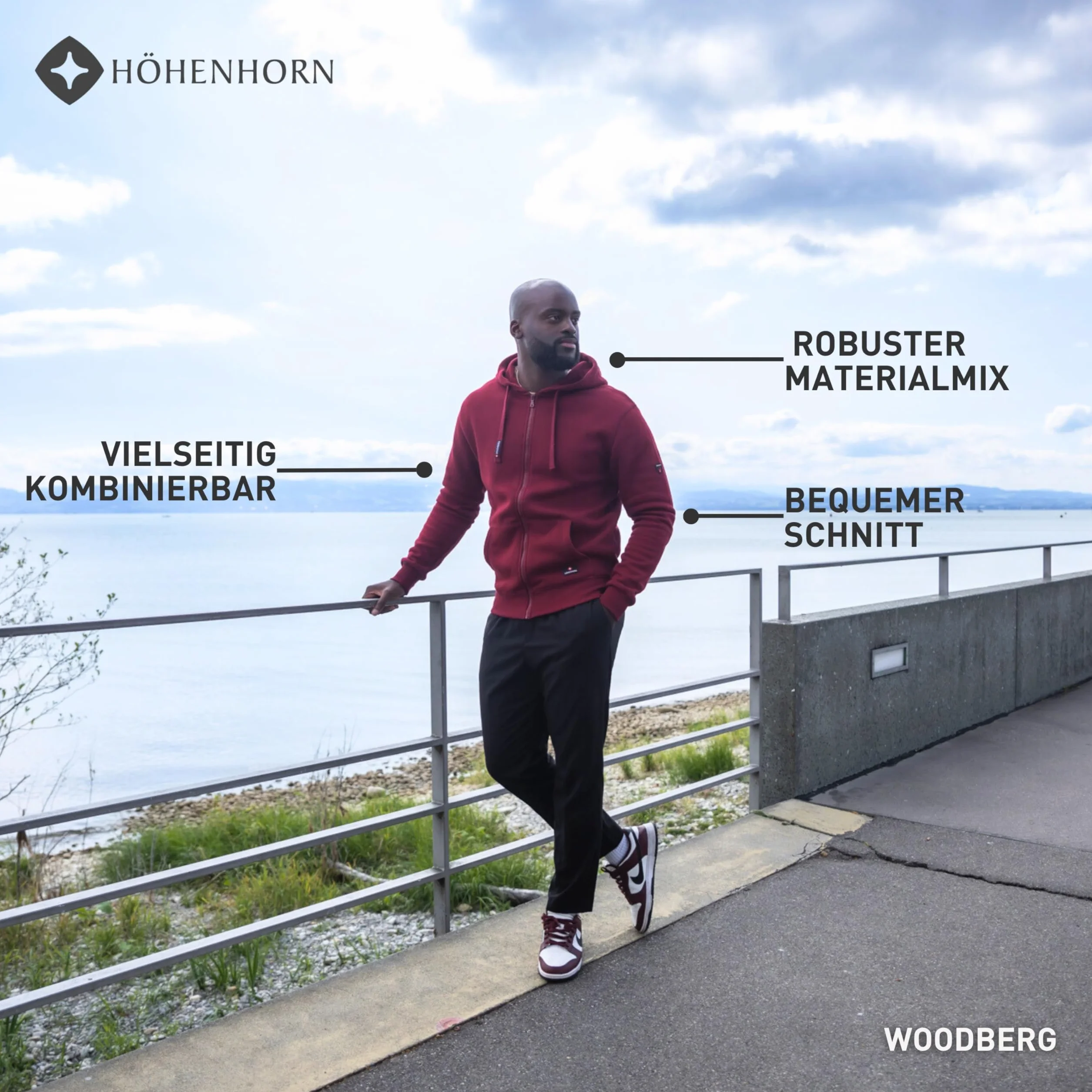 Woodberg Höhenhorn męska bluza z kapturem