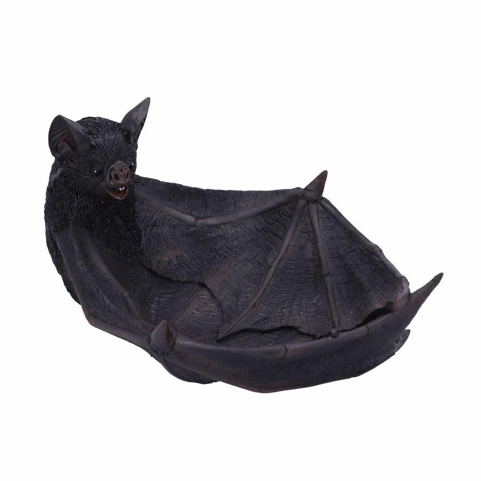 Nemesis Now Winged Watcher Bat uchwyt na drobiazgi, naczynie na biżuterię, żywica poliestrowa, czarny