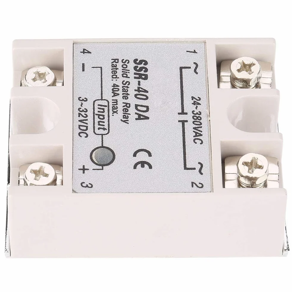 Przekaźnik półprzewodnikowy Jednofazowy DC AC SSR-40DA 40A 3-32 V DC / 24-380 V AC Moduł przekaźnika półprzewodnikowego