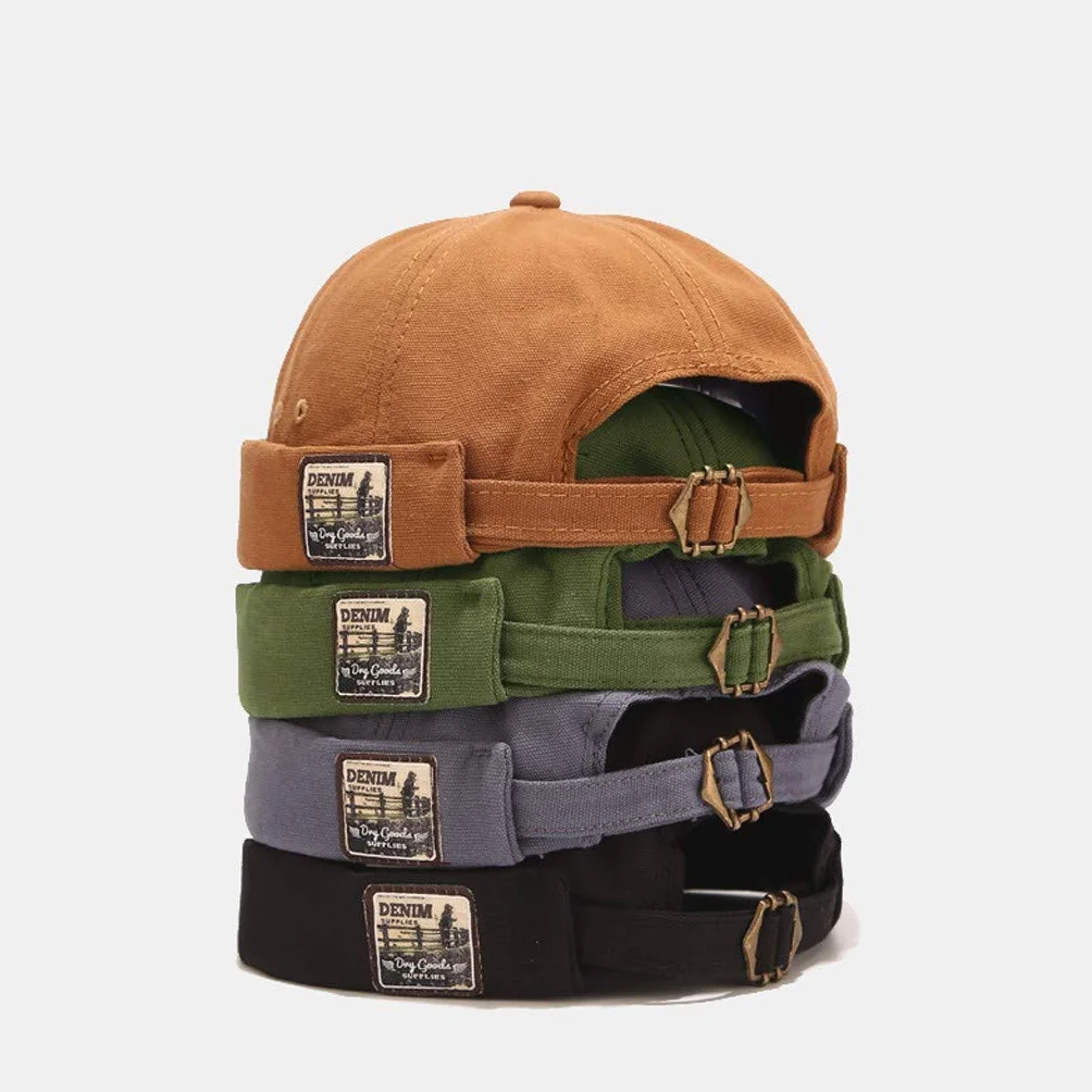 HINGTAT Czapki bez ronda dla mężczyzn bawełna Docker Skullcap zwinięty mankiet port retro czapka beanie czapka żeglarska, NIEBIESKI, rozmiar uniwersalny