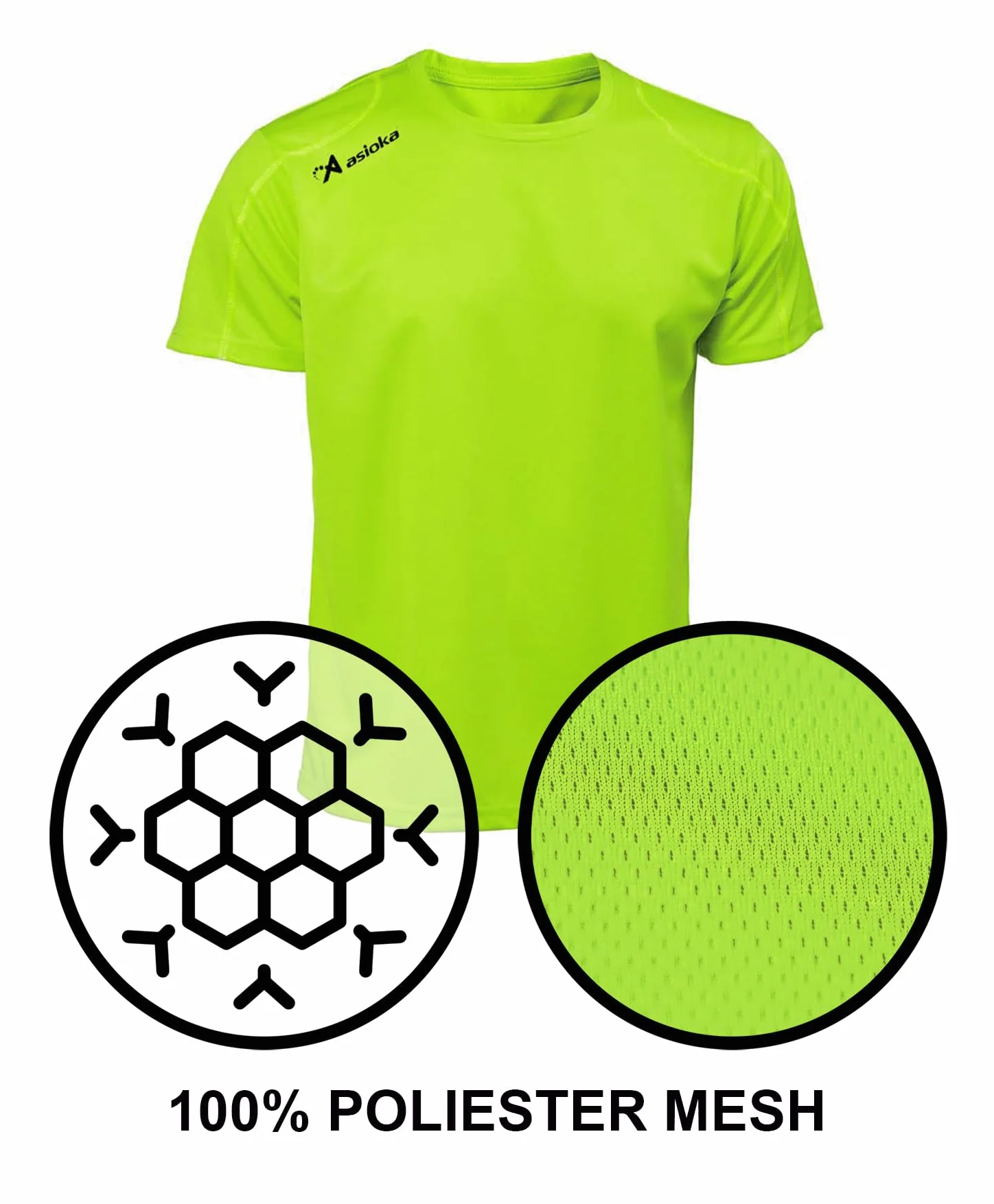 Asioka Uniseks 75/09 T-Shirt, Jasnozielony, M