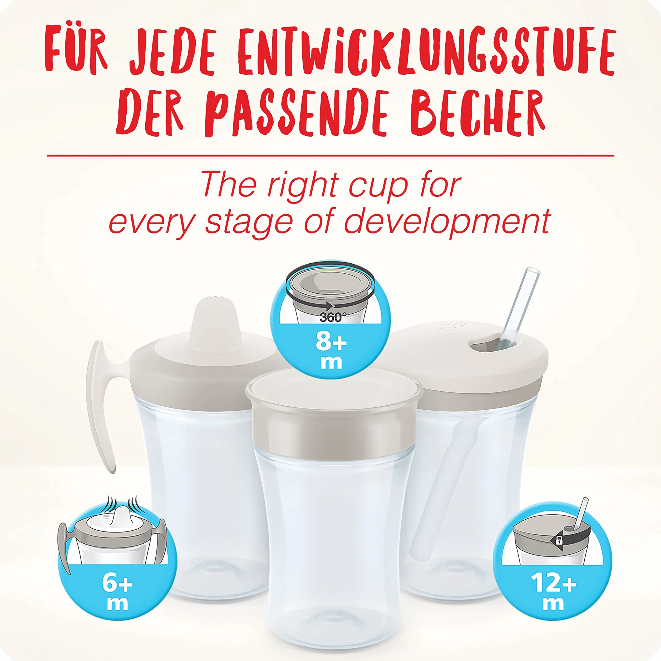 Kubek niekapek NUK Disney Magic Cup | Krawędź zapobiegająca rozlaniom 360° Anti-Spill | 8+ miesięcy | Wolny od BPA | 230 ml | Disney Myszka Minnie