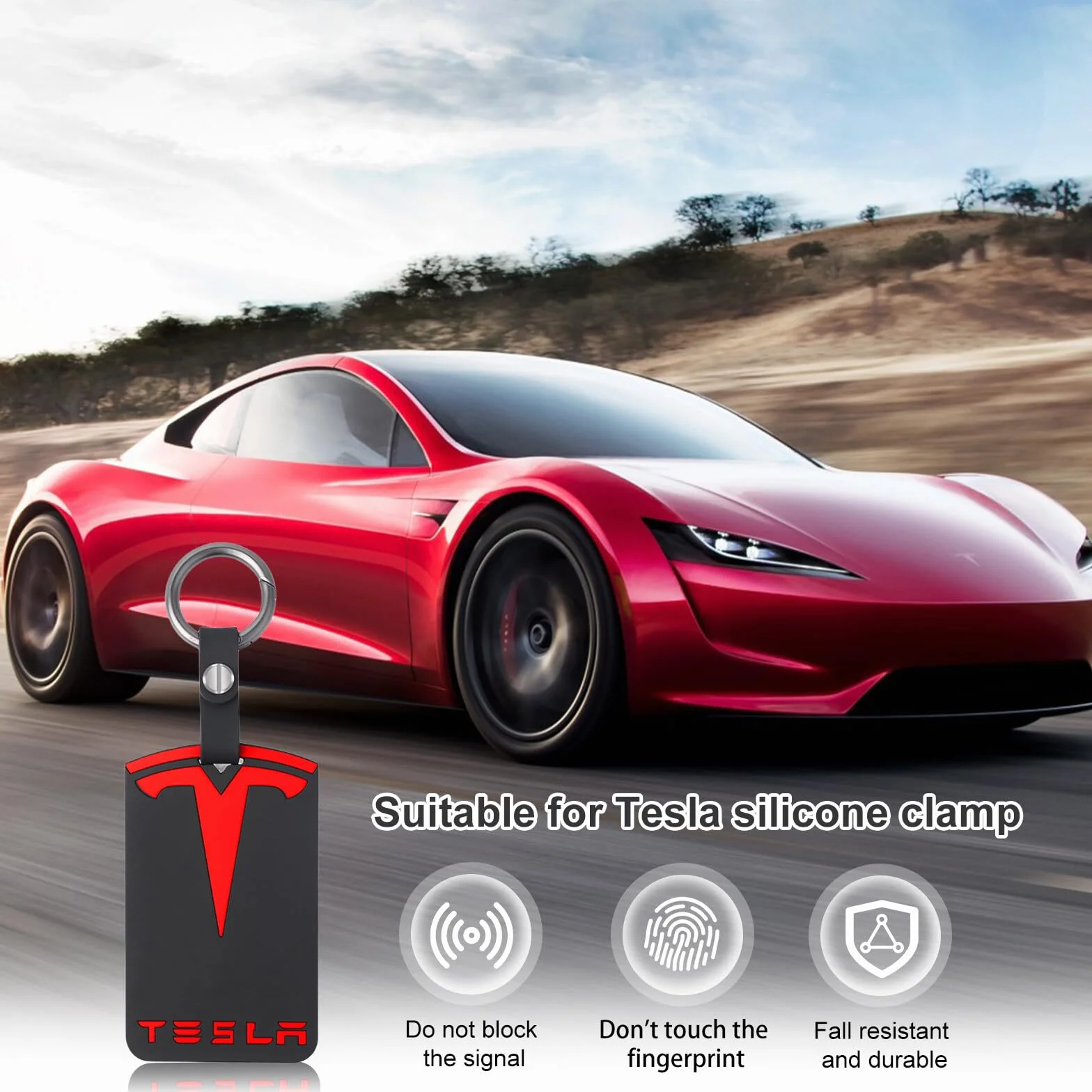 Aicharynic 2 sztuki uchwytów na karty do Tesla Model 3, model Y, silikonowy breloczek do kluczy, uchwyt na karty, akcesoria Tesla, kolor czarny, Tesla, uchwyt na karty, czarny, /