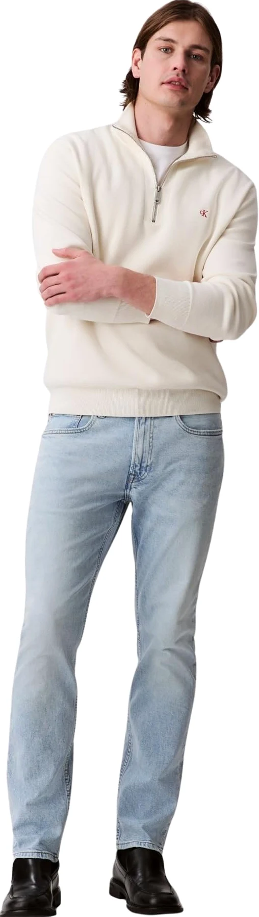 Calvin Klein Slim Marbled Beacon Jean Regen Dżins Mężczyźni