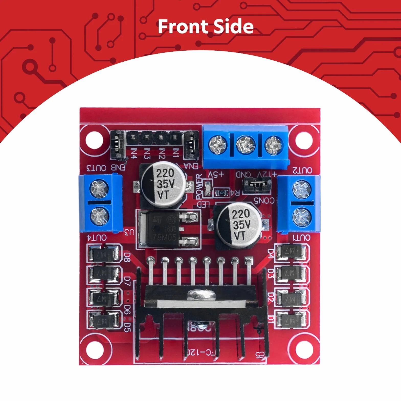 AZDelivery Dual H Bridge DC Stepper Motor Driver Controller Board Moduł AZ-L298N | do Arduino smart Car Robot | Logiczne napięcie 5 V