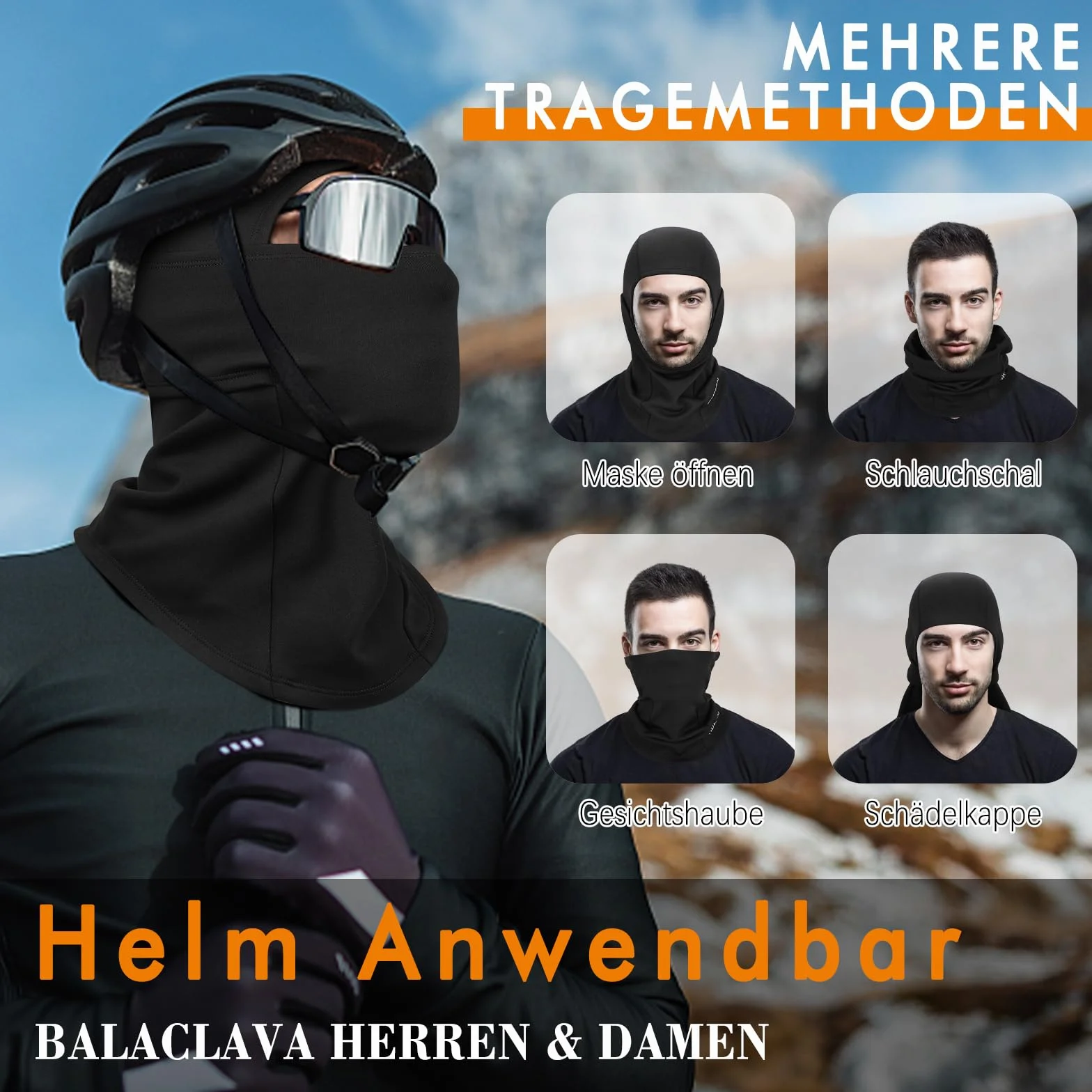 YANIKY Kominiarka, wiatroszczelna, ciepła, zimowa maska narciarska, balaclava dla mężczyzn i kobiet, oddychająca maska na twarz, na rower, motocykl, snowboard, narty