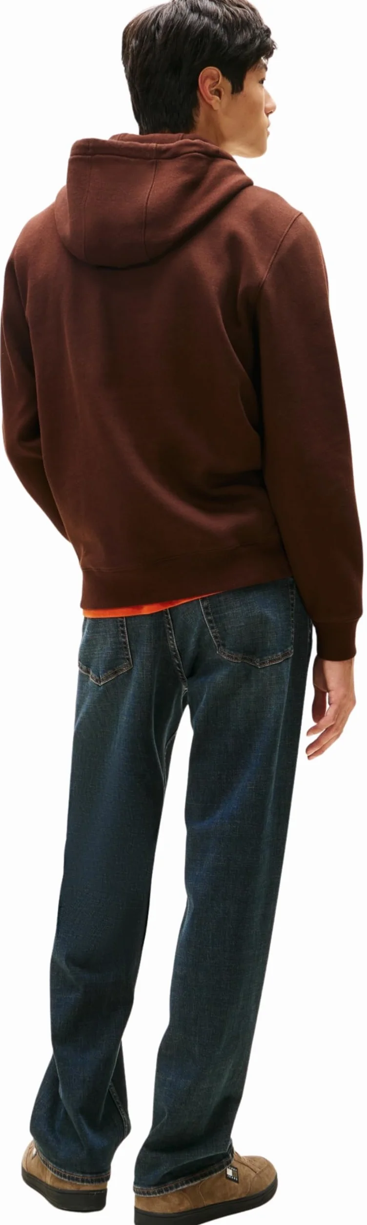 Tommy Jeans Męska bluza z kapturem TJM REG S FLAG Brązowy Rich Brown XXL