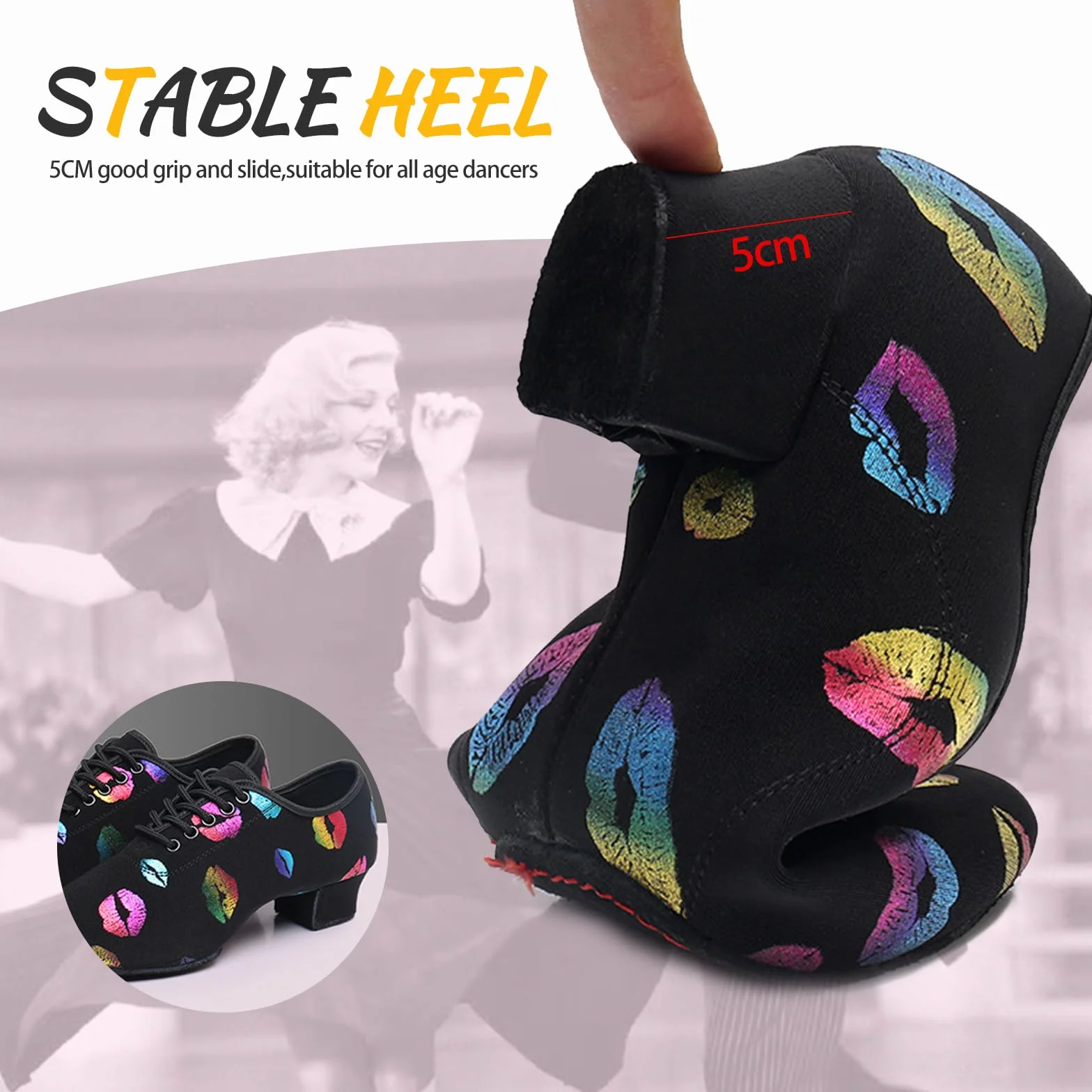 Inlefen Damskie buty do tańca latynoamerykańskiego dziewczyny Tango Sasha Jazz Taniec nowoczesne buty do tańca damskie buty do tańca 5 cm Oxford Cloth profesjonalne buty do tańca
