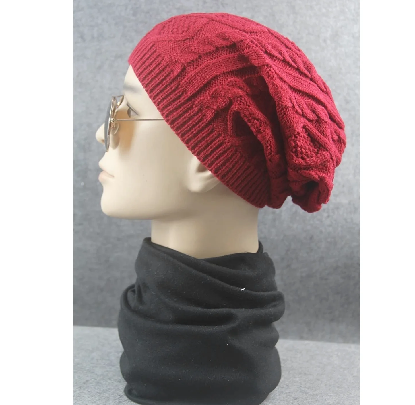 Czapka Beanie Czapka Zimowa Damska Ciepła Damska Obszycie Dzianinowe Czapki Keep Gothic (rosso Jeden Rozmiar)