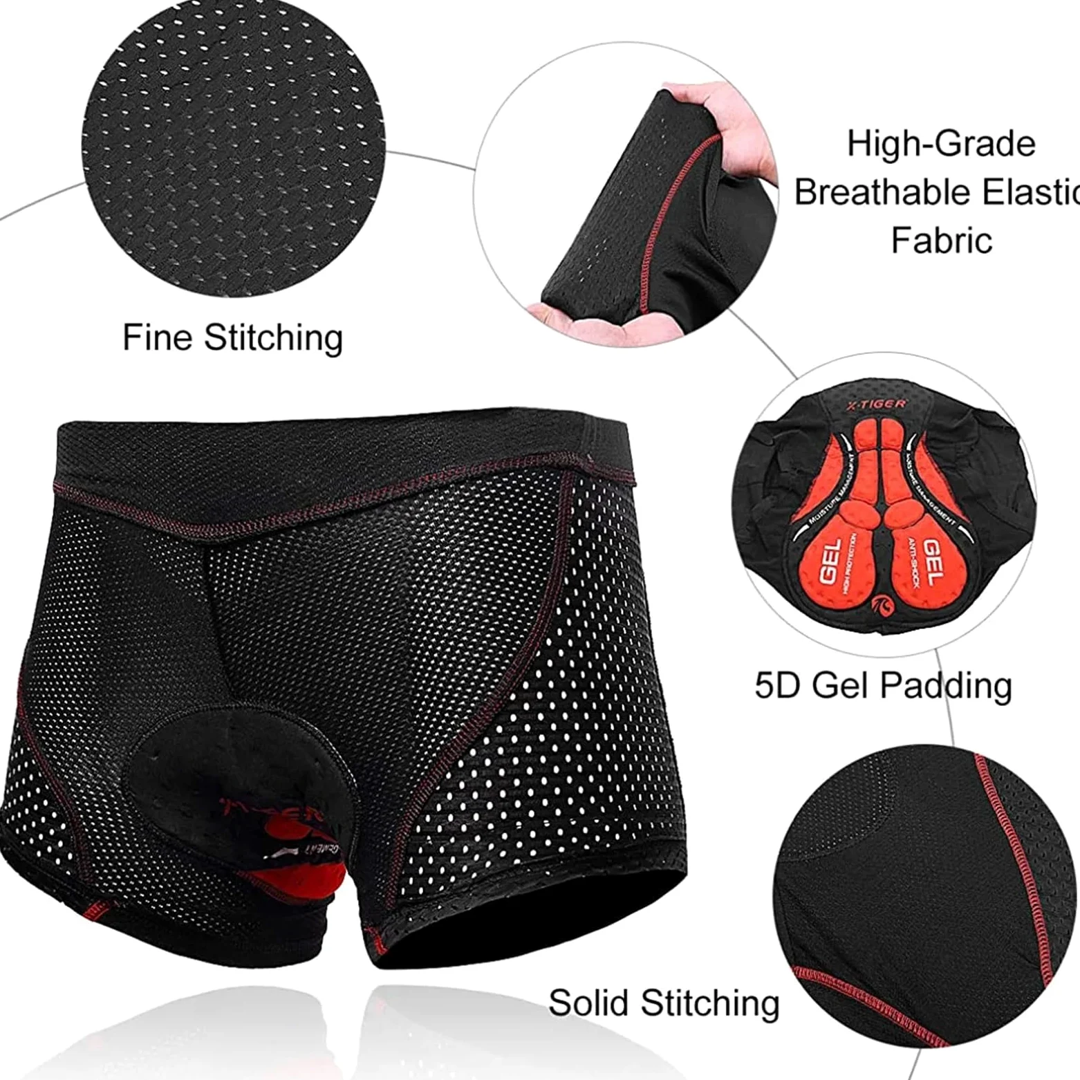 Spodenki rowerowe Bielizna rowerowa Górski rower górski Rower Spodenki rowerowe Jazda na rowerze Bielizna sportowa Rajstopy kompresyjne Spodenki 5D Padded (ulepszona bielizna, M)