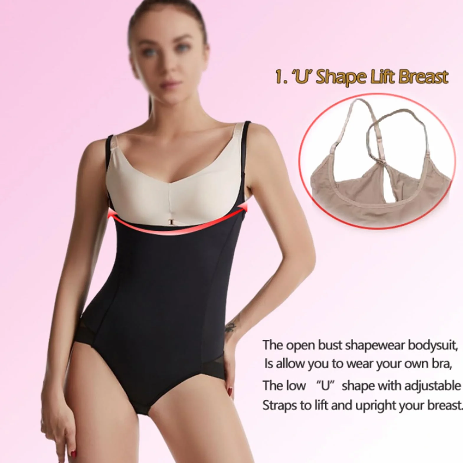 MOCHAMIK Bielizna wyszczuplająca, bielizna modelująca Push Up Seksowne bezszwowe body gorsetują talię Butt Lifter Body wyszczuplają brzuch