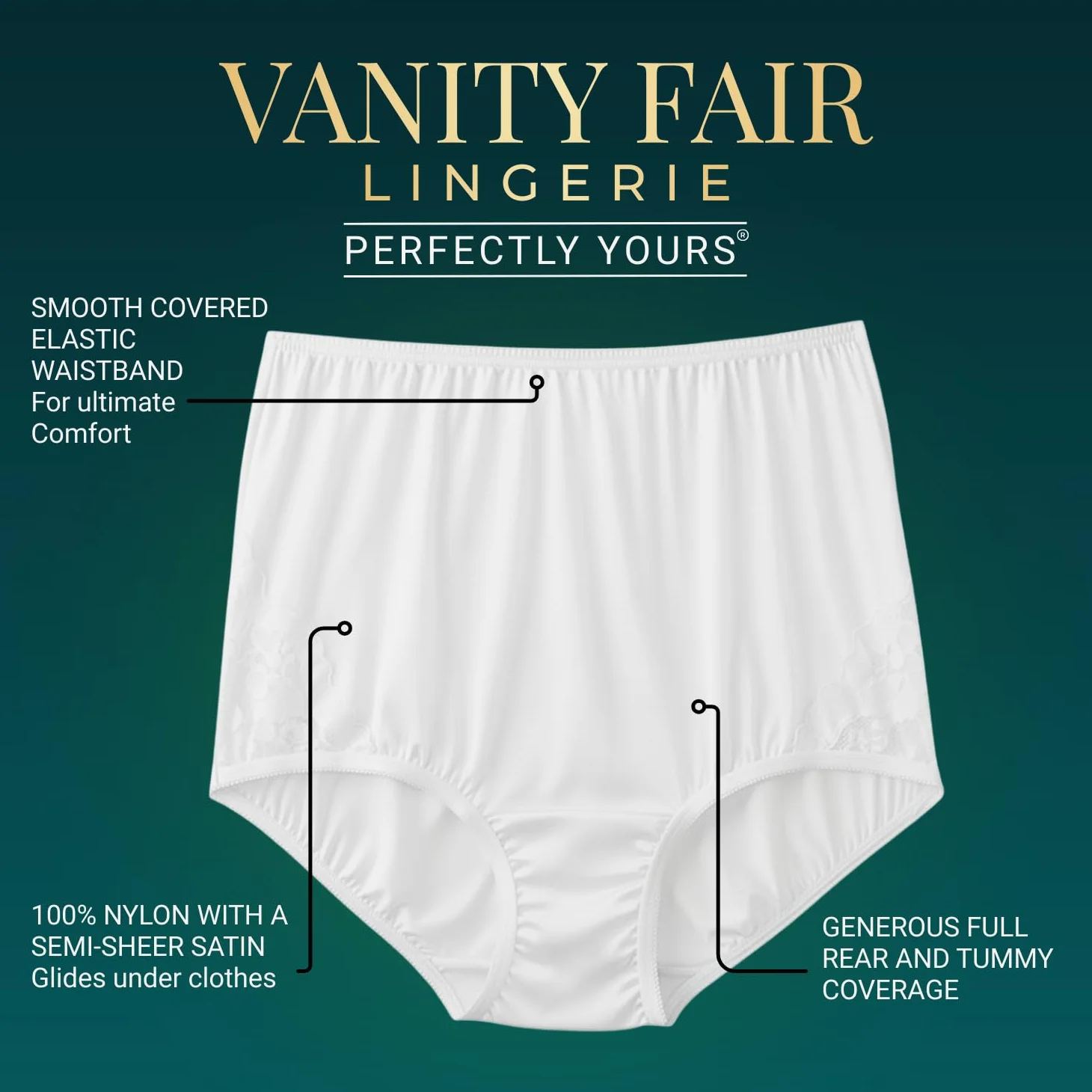 Vanity Fair Krótkie Kobiety Idealnie Twoje majtki z wysokim stanem