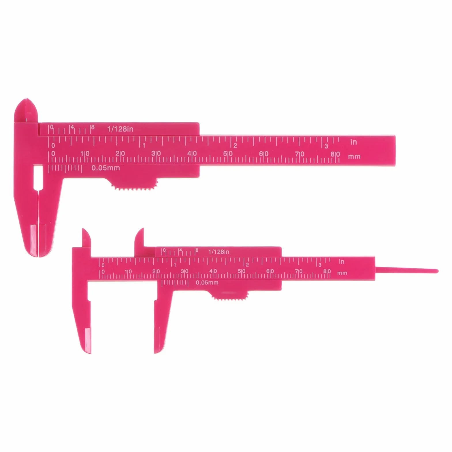 QUARKZMAN 10 szt. mini plastikowa suwmiarka 80 mm 3" suwmiarka suwmiarka przenośna linijka narzędzie pomiarowe (metryczne/cale) gorący róż