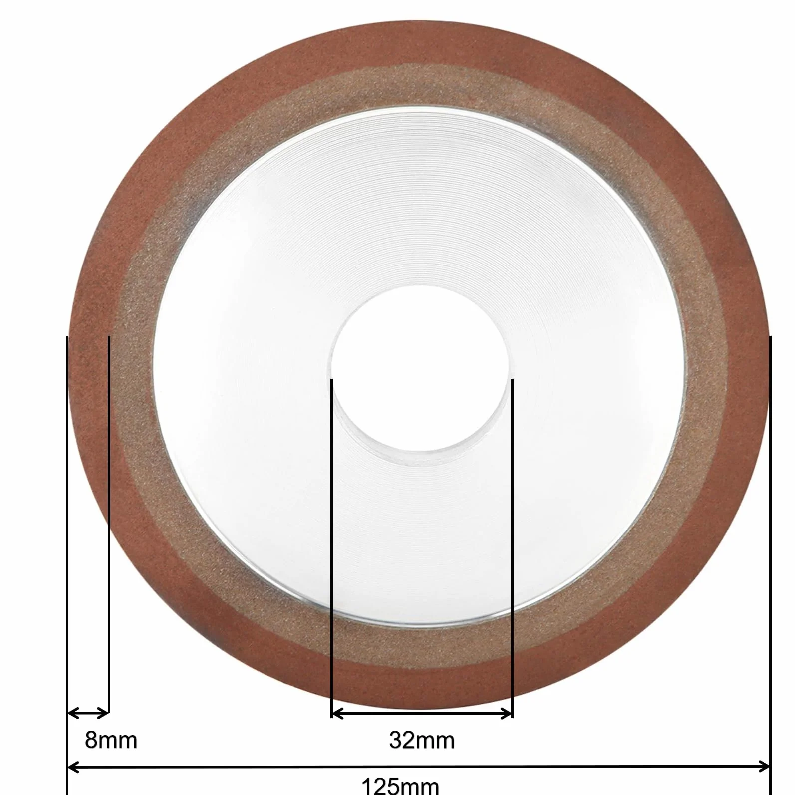Diamentowa tarcza szlifierska 125 mm x 32 mm, ostrząca tarcza ścierna z żywicy do twardej stali węglikowej, idealna dla profesjonalnego szlifowania i polerowania