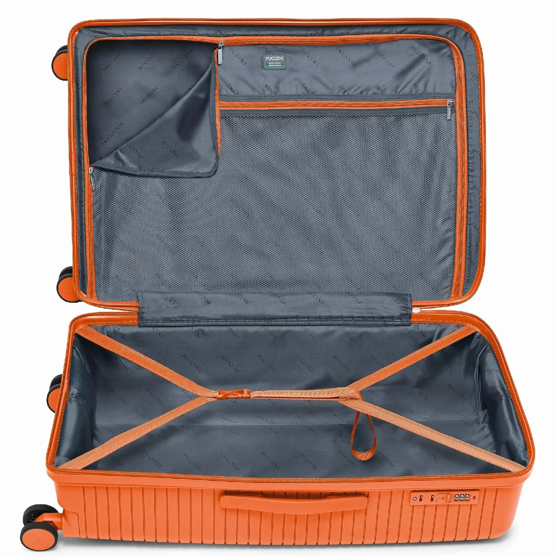 PUCCINI Walizka Podróżna Twarda 86L 4 Kółka 360° 74x48x34 cm Polipropylen