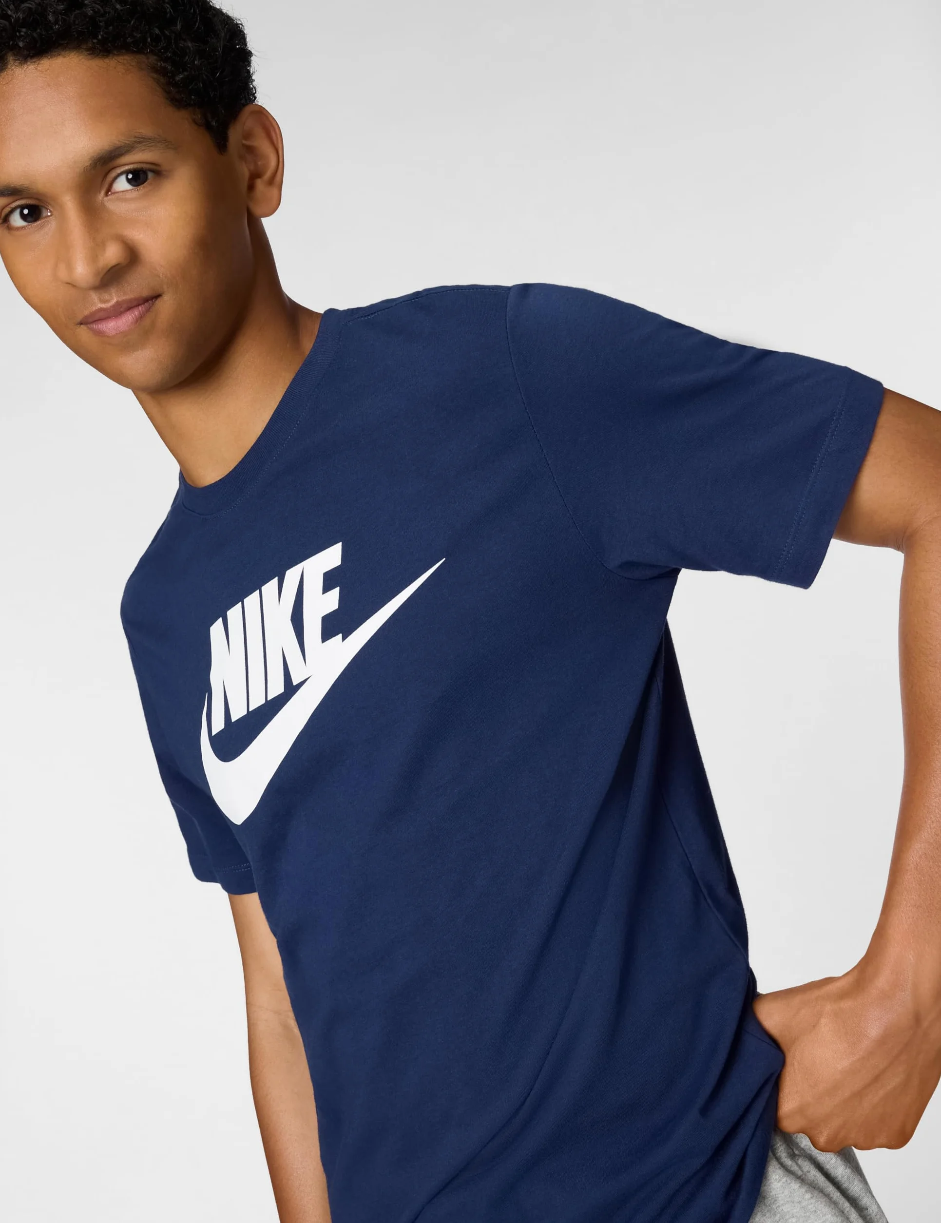 NIKE Męska koszulka M Nsw Icon Futura, Midnight granatowy/biały, XXL