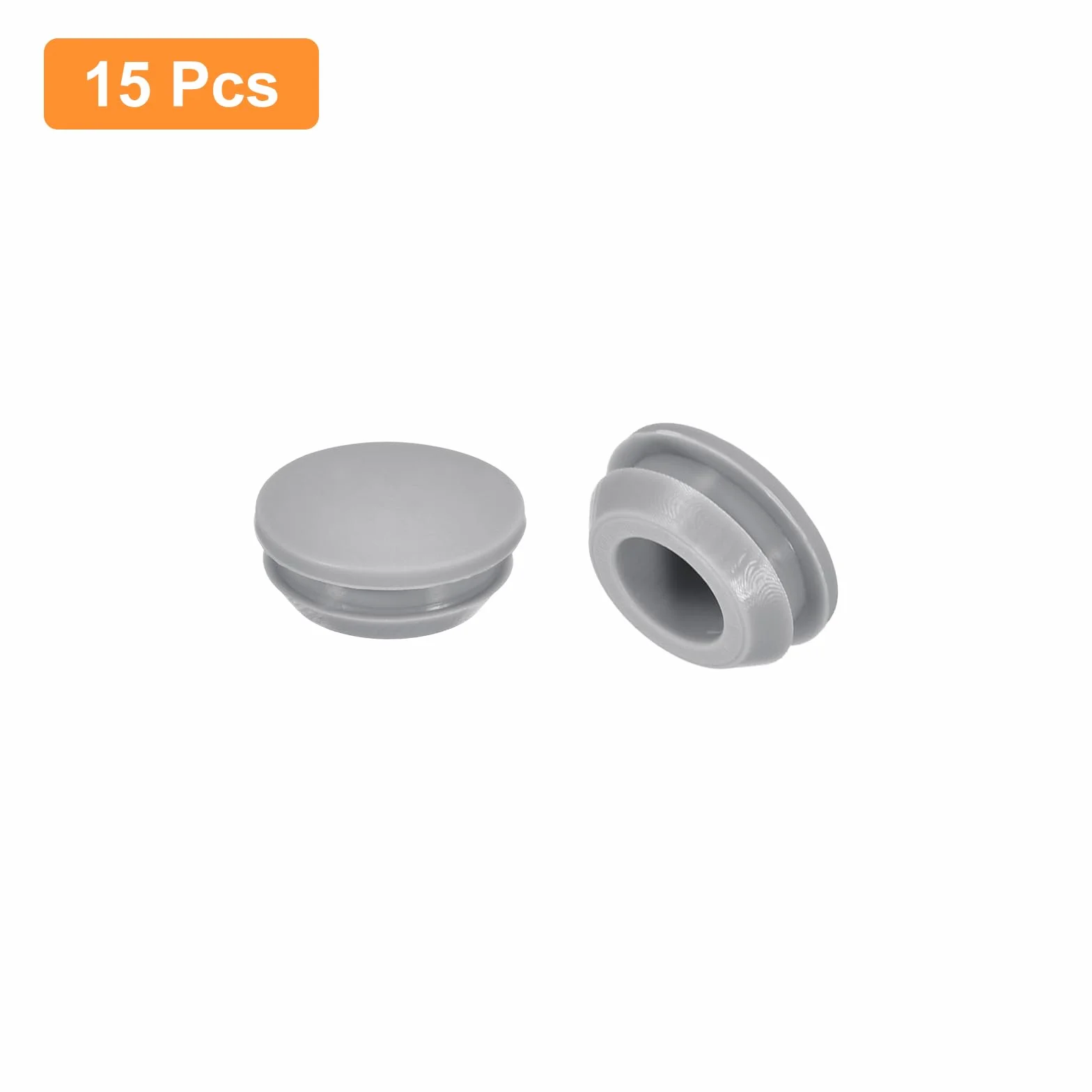 QUARKZMAN 15 sztuk zatyczek silikonowych, okrągłe, gumowe zatyczki do zatrzasków w otworach 12-13 mm, wodoszczelne zatyczki do metalowych rur, zaślepki do mebli, szare