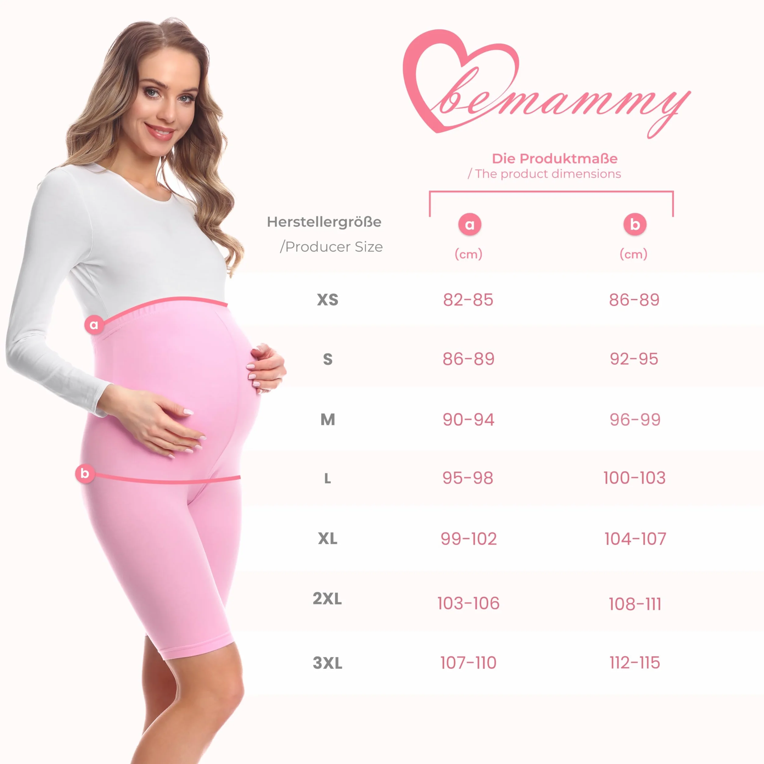 Be Mammy Krótkie Bawełniane Legginsy Ciążowe BE20-228