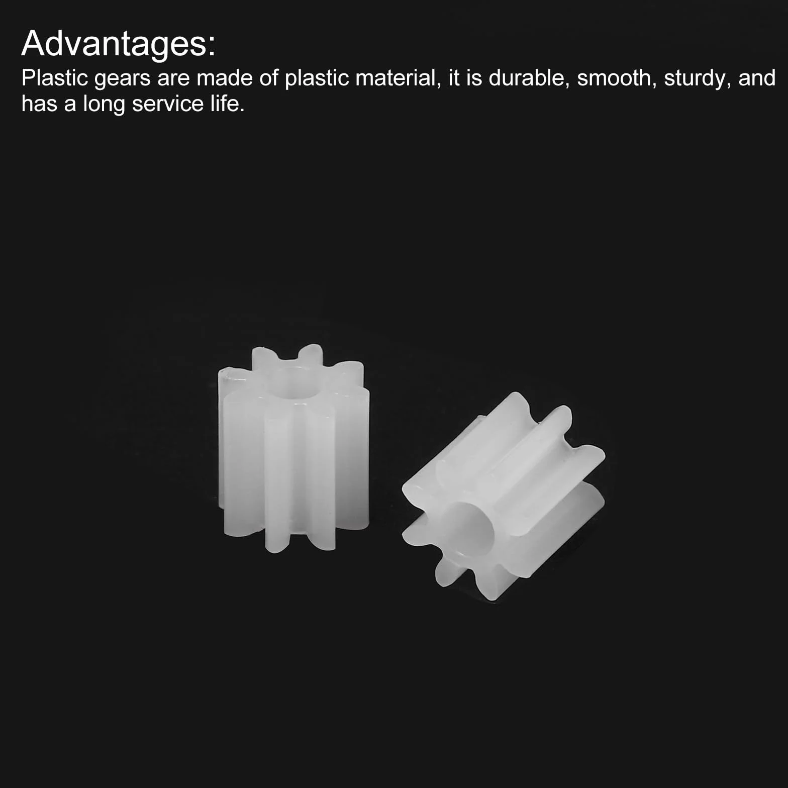 QUARKZMAN 10 szt. Plastikowa przekładnia 8 zębów Model z przekładnią wału 082AA przekładnia redukcyjna do robota DIY model samochodu RC, biały moduł 0,5