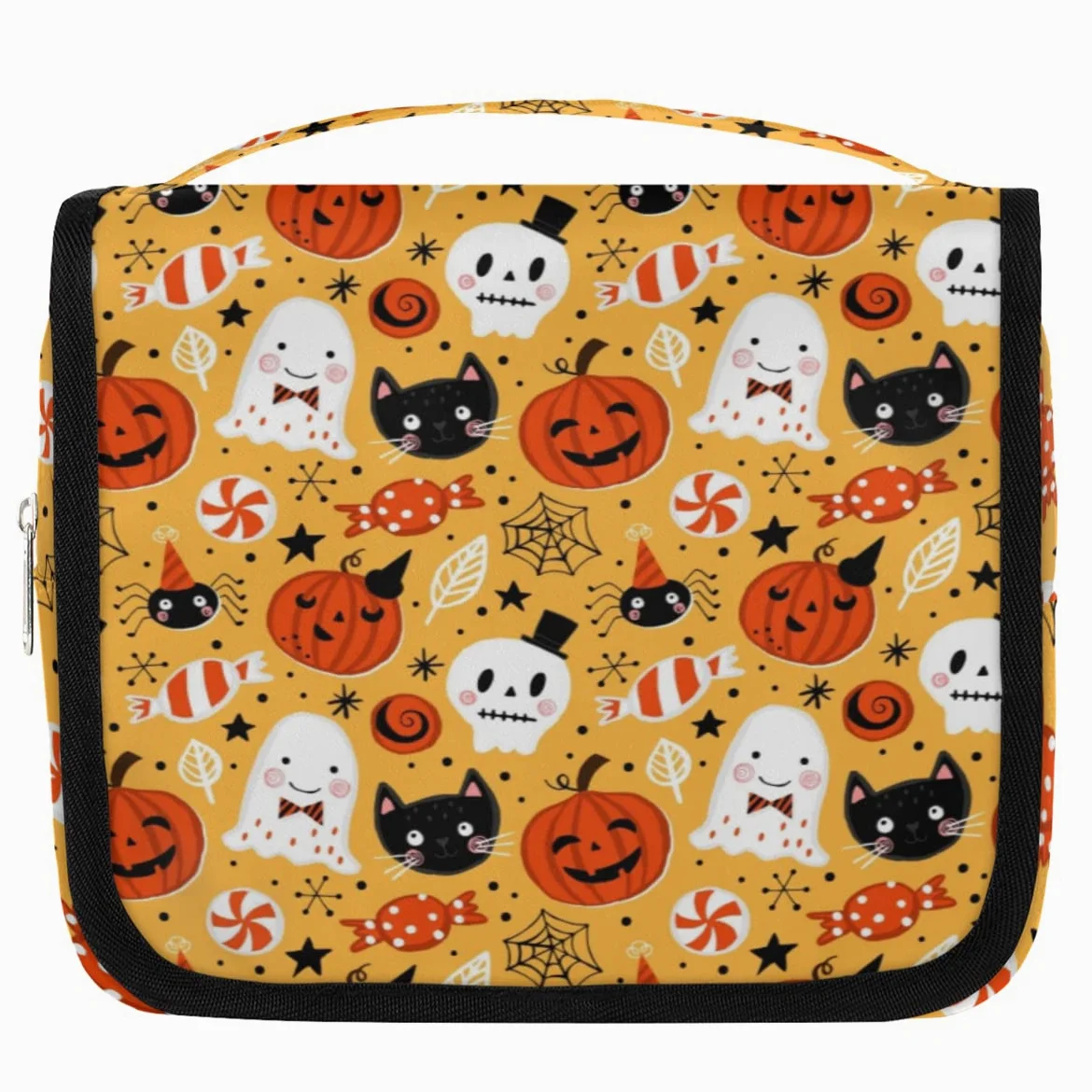 Kosmetyczka podróżna na Halloween motyw myj torebka uniseks wiszące przybory toaletowe kosmetyczne organizer do makijażu, wielobarwny, Jeden rozmiar