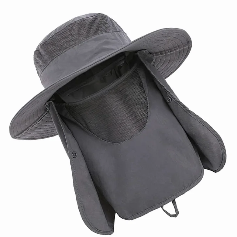 Czapka chroniąca przed słońcem, osłona UV z szerokim rondem, blokuje oparzenia słoneczne, zdejmowana klapa, Summer Essential, kolor obrazu, 1