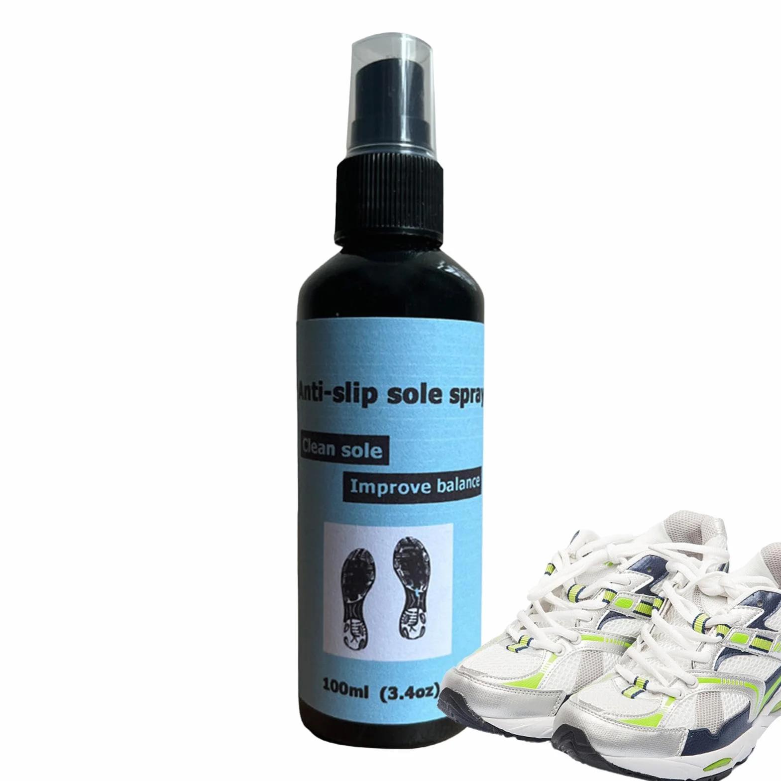 Generisch Antypoślizgowy spray do butów, 100 ml, spray ochronny do butów, ochrona podeszwy, poprawa przyczepności, antypoślizgowy spray do butów do koszykówki