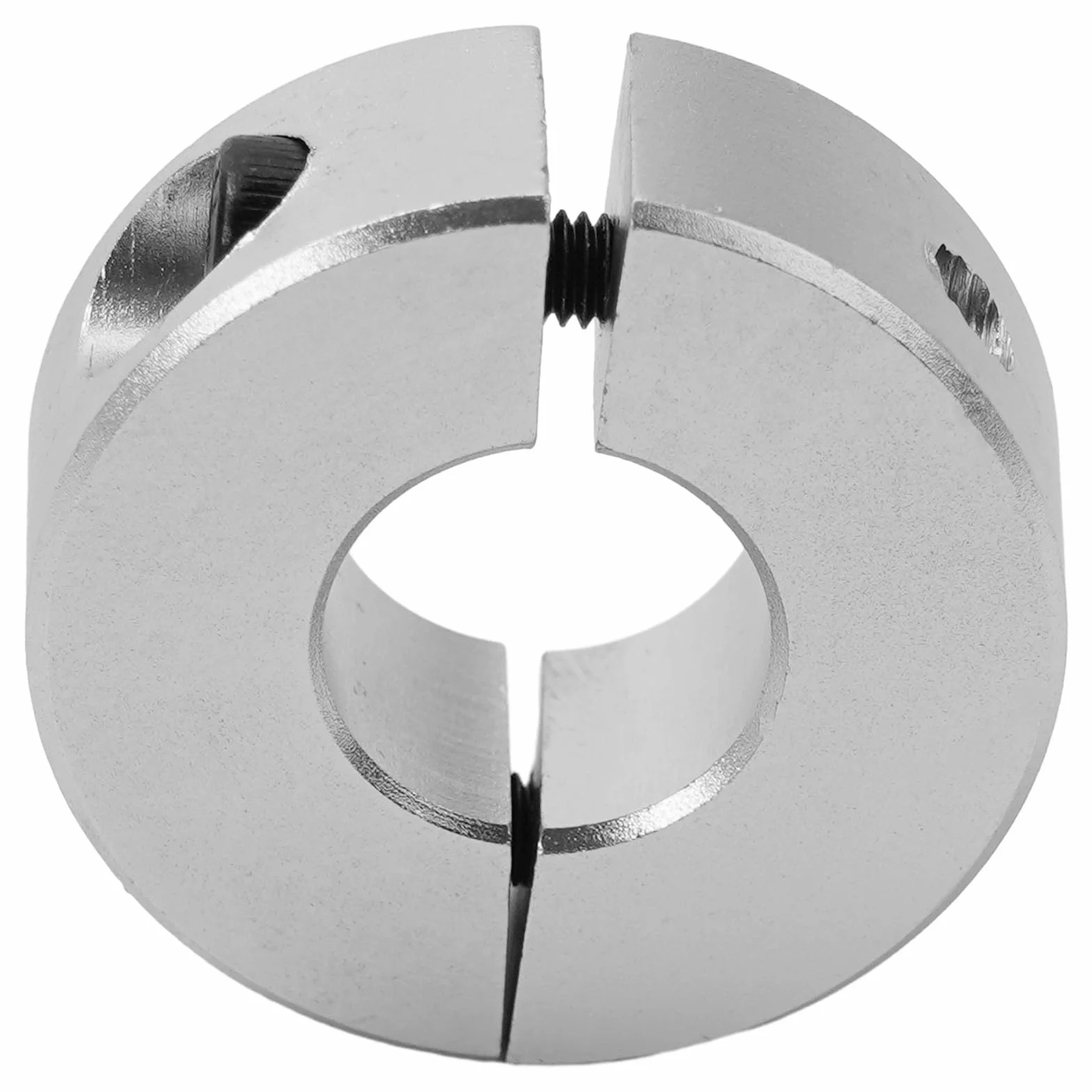 Typ zacisku kołnierza wału, pojedynczy podział, średnica wewnętrzna od 13 mm do 30 mm, wykończenie z czarnego tlenku (15 mm)