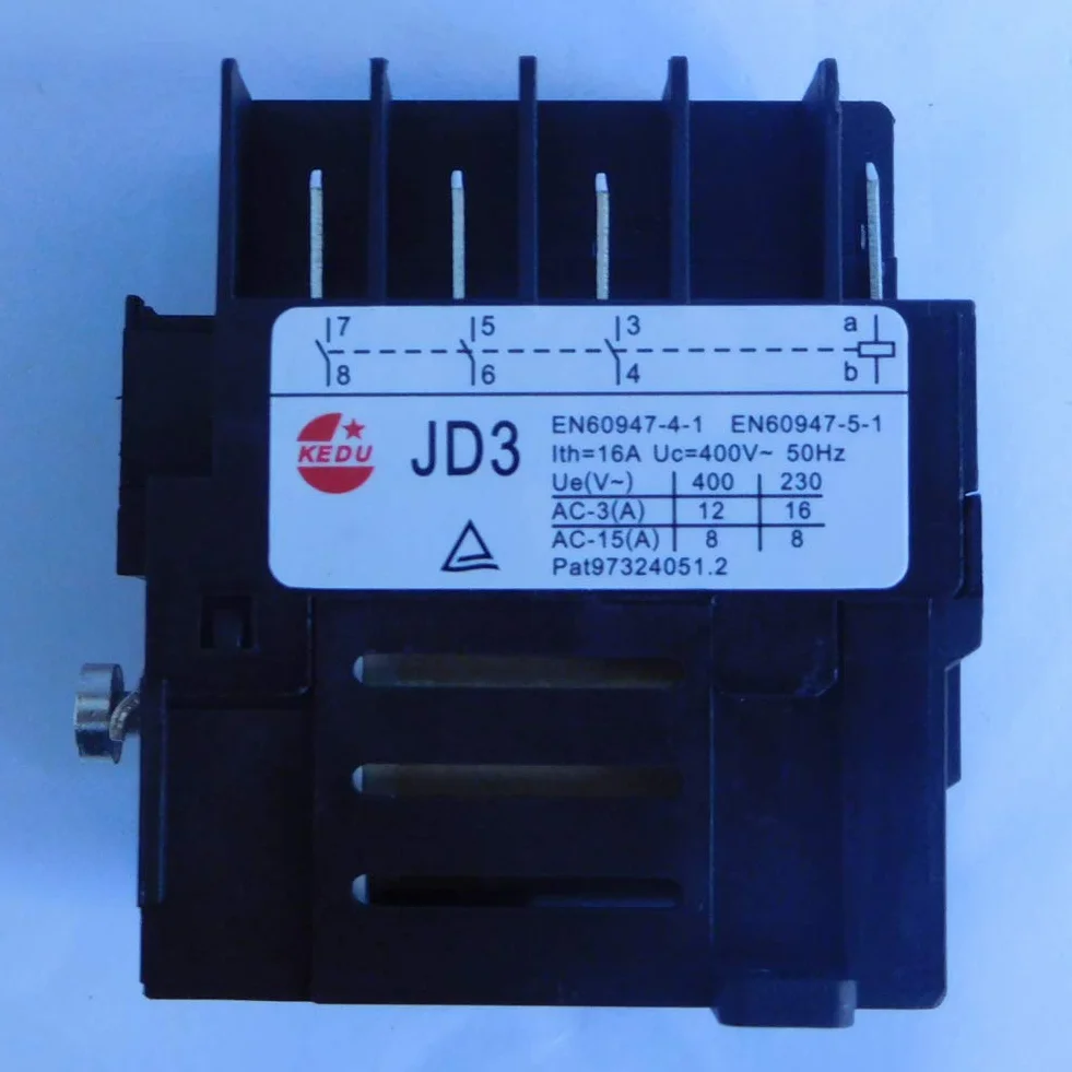 KEDU JD3 8-pinowy przekaźnik elektromagnetyczny KJD11 Przekaźnik przełącznika elektromagnetycznego Przełączniki Stycznik urządzeń elektrycznych 4NO 400V 16A 50Hz