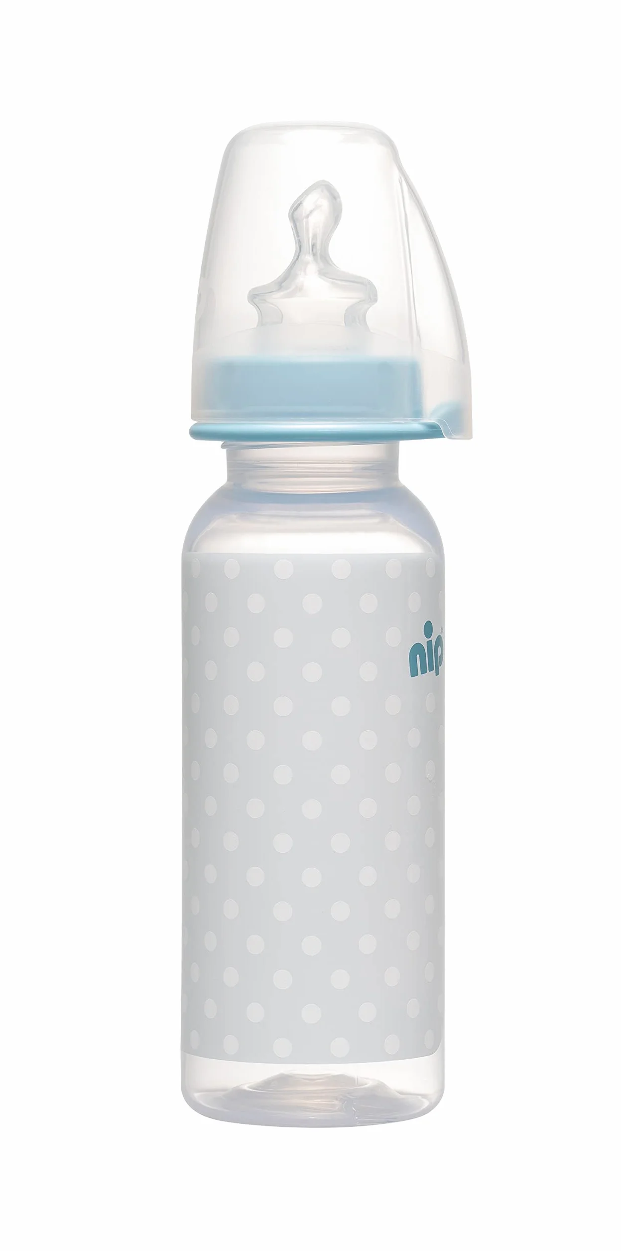 nip Standardowa butelka PP z przyssawką do picia, anatomiczny silikon, 0-6 miesięcy, rozmiar M, 250 ml, Boy