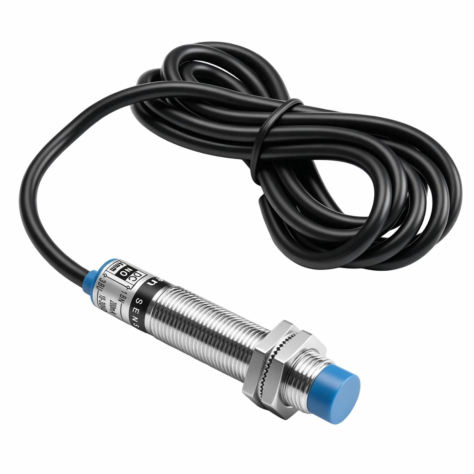 Heschen M12 Indukcyjny czujnik zbliżeniowy przełącznik nieekranujący typ LJ12A3-4-Z/EX detektor 4 mm 10-30VDC 200mA normalnie otwarty (NO) 2 przewody
