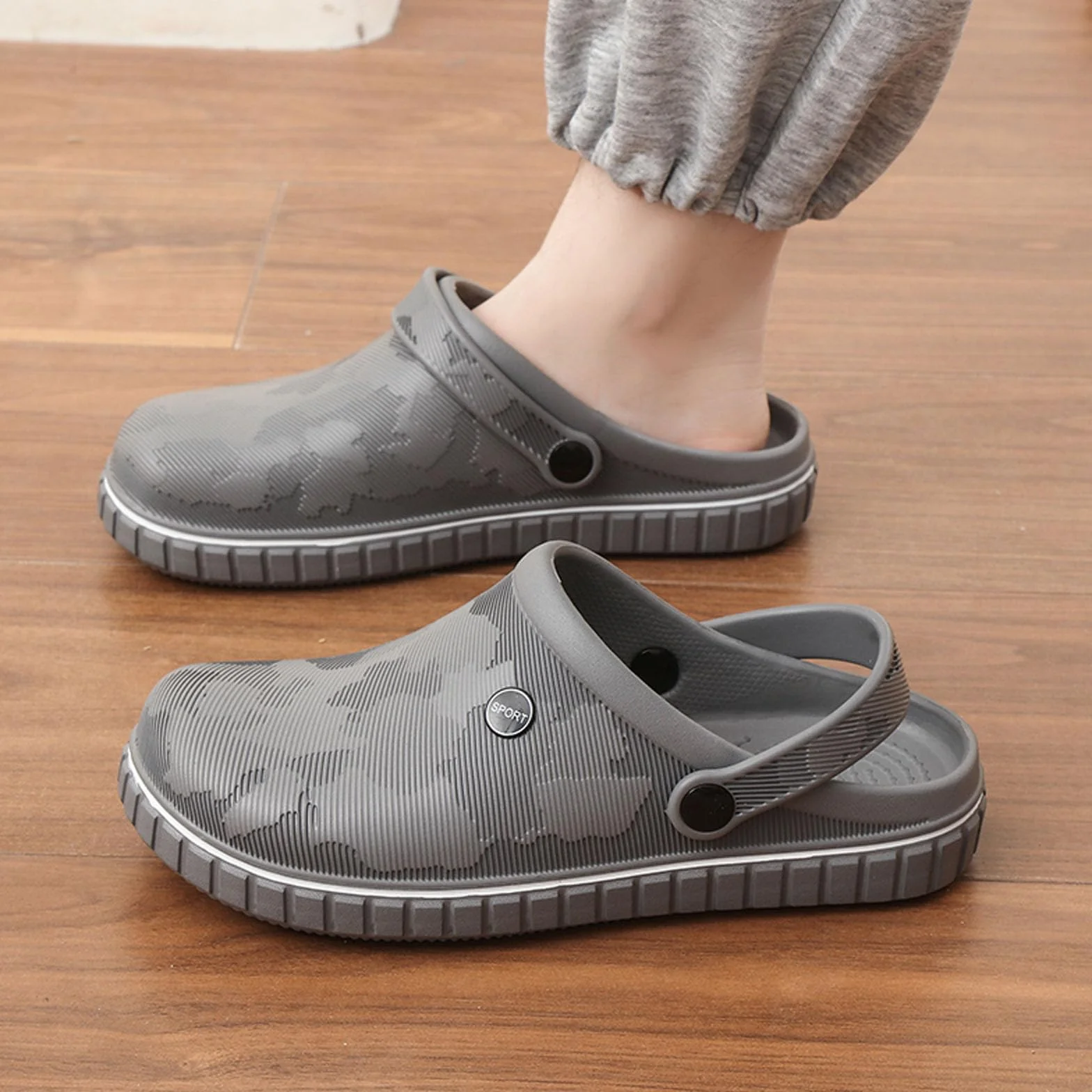 SECHRITE Męskie chodaki ogrodowe, chodaki, gumowe, męskie, buty robocze, pantofle, lekkie gumowe buty do kuchni, szpitala