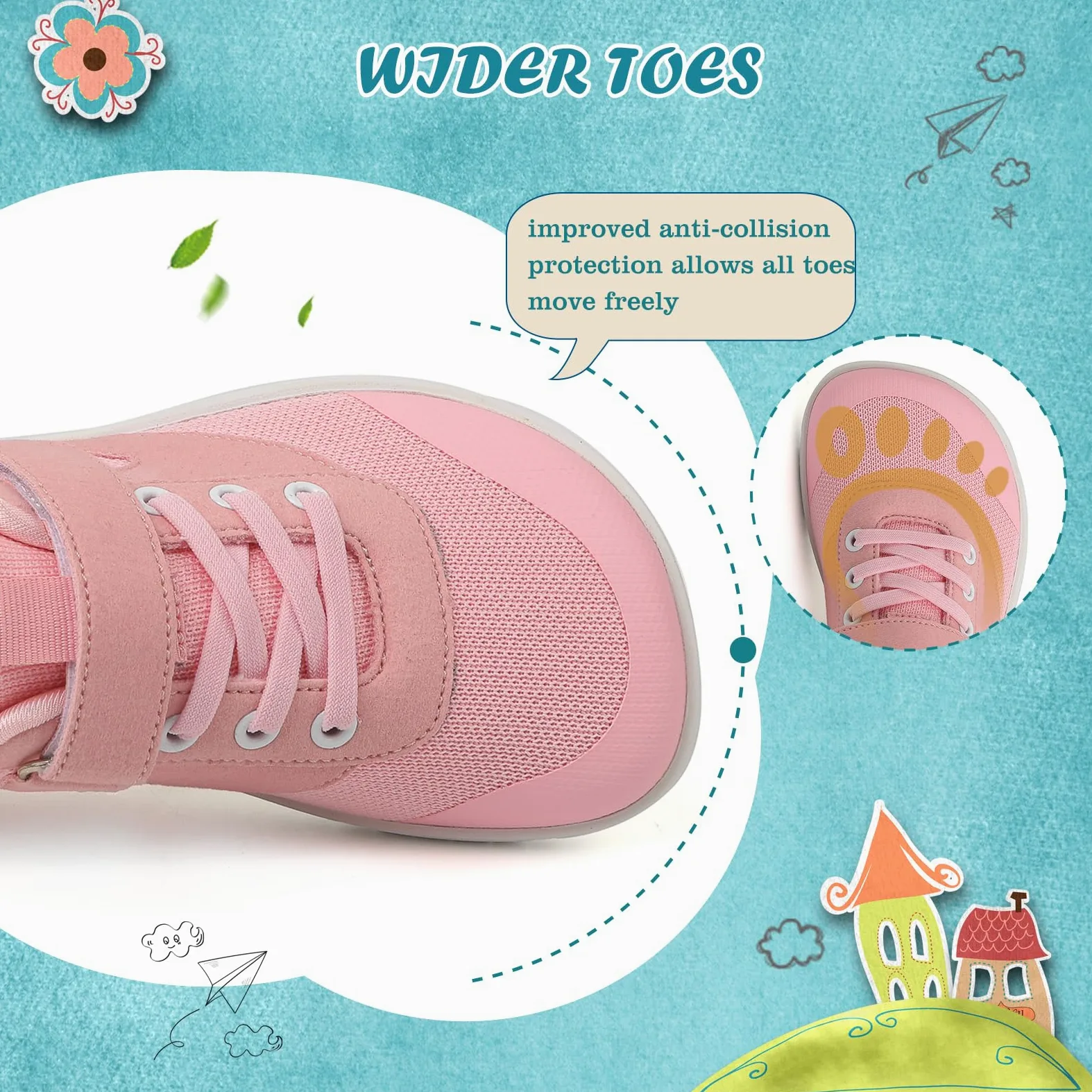 AONEGOLD Buty Boso Chłopcy Dziewczęta Oddychające Lekkie Elastyczne Wygodne Buty Do Biegania Antypoślizgowe Buty Do Biegania Sneakers