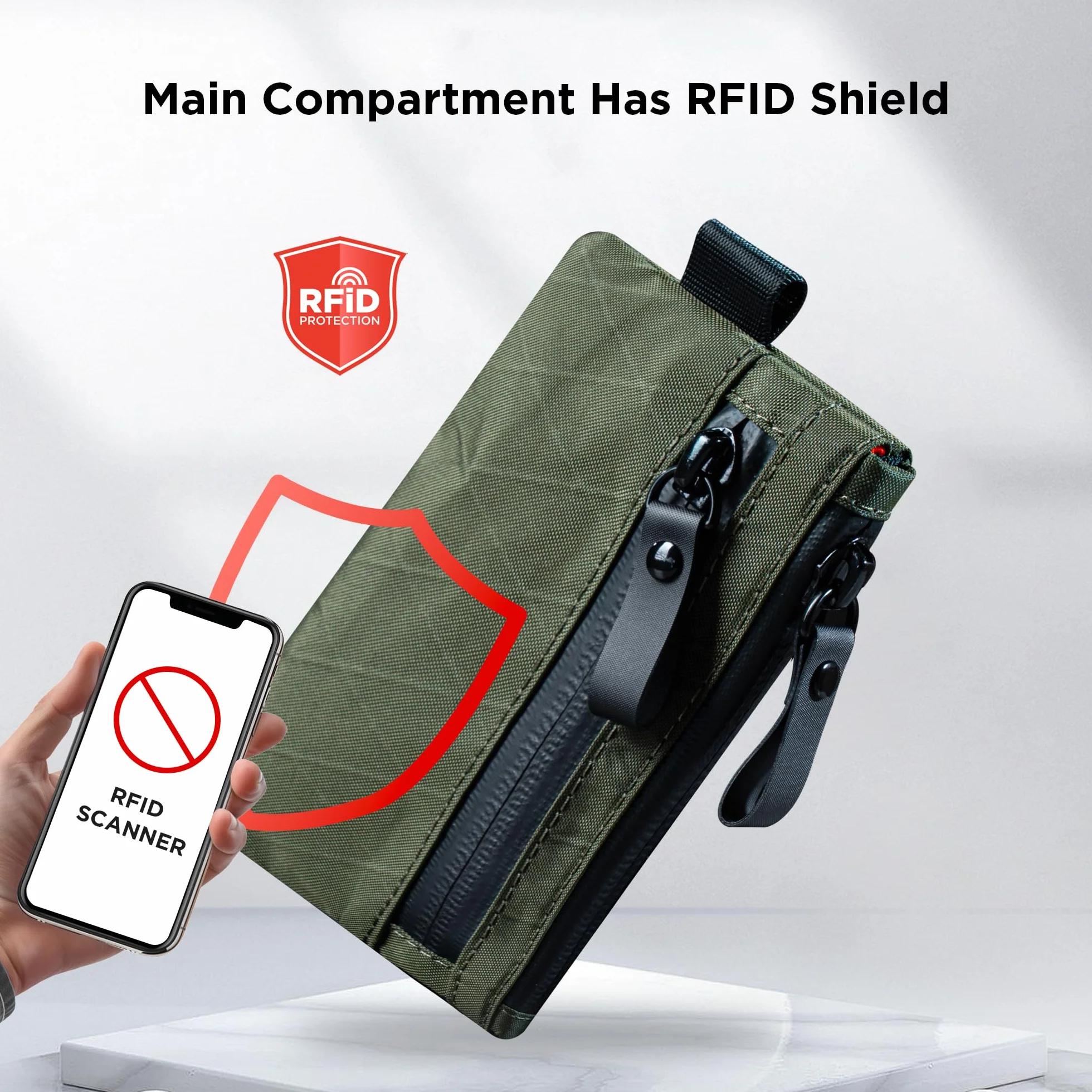 ALPAKA Etui na zamek błyskawiczny X-Pac, blokowanie RFID, mały portfel na gotówkę i karty, z neutralnymi dla węgla, tkaniny odporne na warunki atmosferyczne, zamek błyskawiczny YKK, etui EDC dla