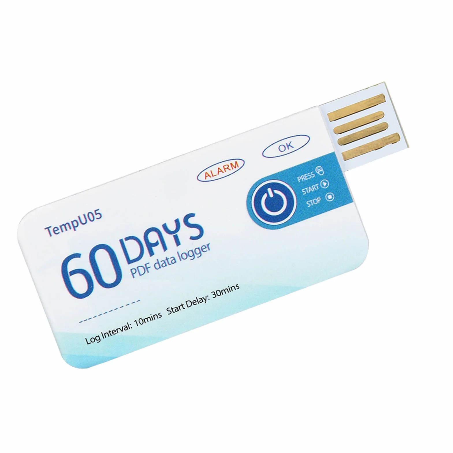 Rejestrator Temperatury, Przechowuj 10000 Danych Rejestrator Temperatury USB o Wysokiej Czułości dla Produktów Chemicznych do Procesu Przechowywania żywności (TempU05)