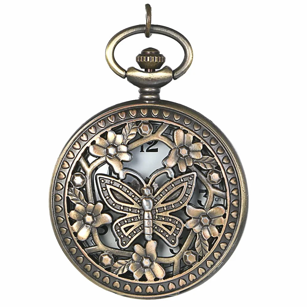 JewelryWe Prezent na Dzień Matki, retro zegarek kieszonkowy z łańcuszkiem, dla kobiet i mężczyzn, analogowy, kwarcowy, zegarek łańcuszkowy, wisiorek z łańcuszkiem, prezent dla kobiet i mężczyzn, Typ