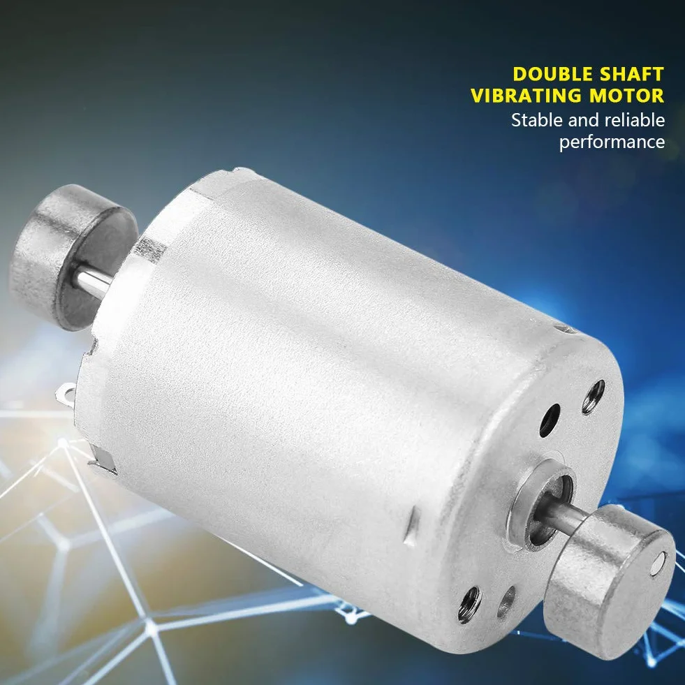 DC 12 V silnik wibracyjny z podwójnym wałem prądu stałego, elektryczny silnik wibracyjny o wysokim momencie obrotowym z 2 mimośrodowymi obrotowymi kołami, długość 31 mm