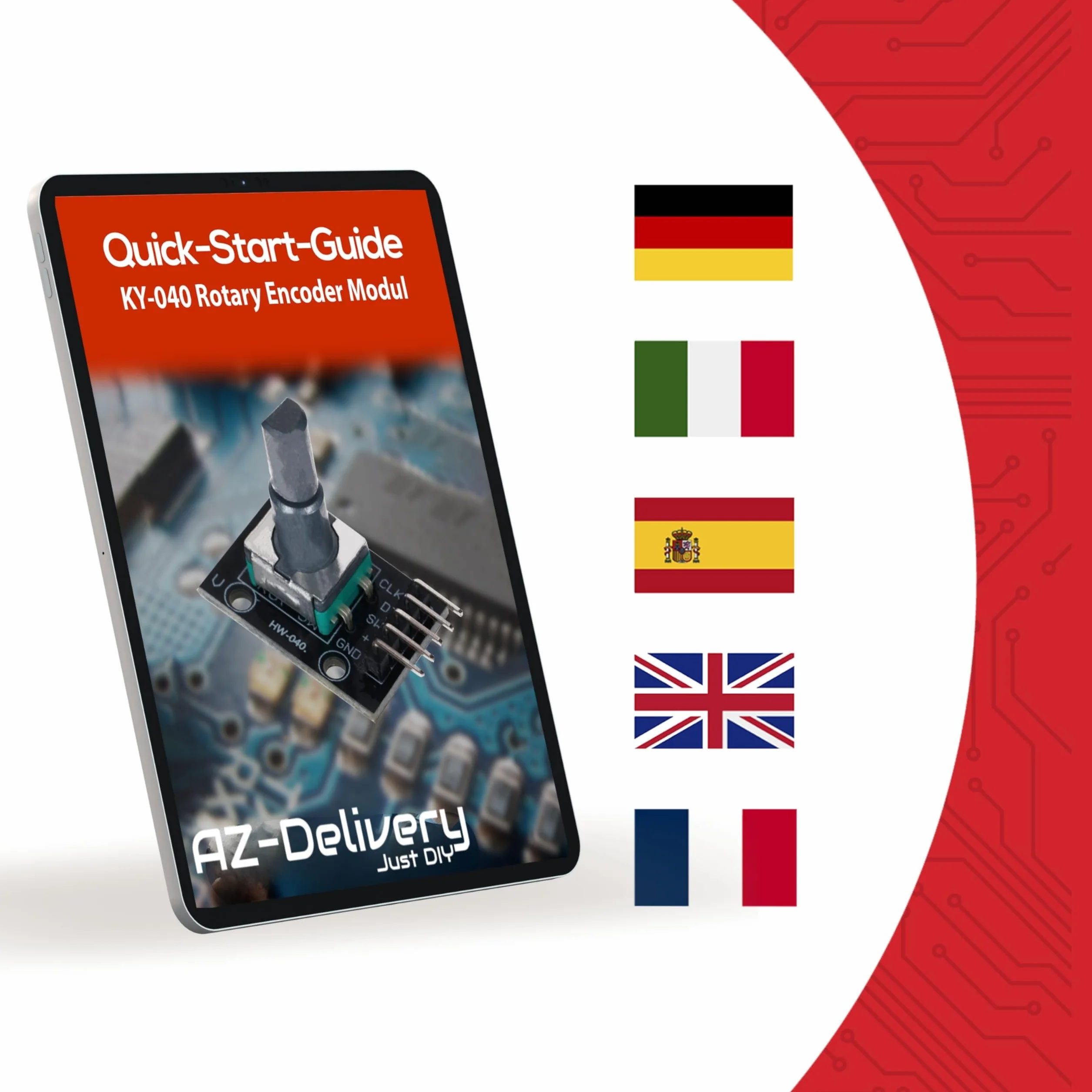 AZDelivery 3 x KY-040 Rotary Encoder Rotary Encoder Moduł, kompatybilny z Arduino i Raspberry Pi w tym E-Book!
