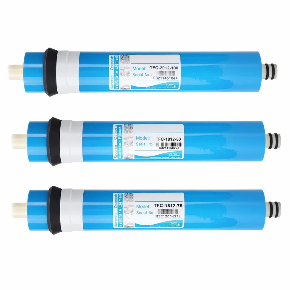 Filtr do Wody, Acuto 50 75 100 GPD Domowy Filtr Membranowy Odwróconej Osmozy RO Filtr Membranowy do Systemu Wodnego Niebieski(2012-100G)