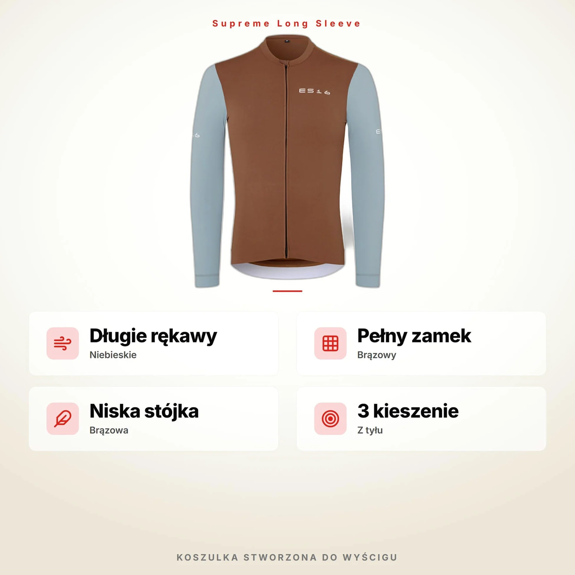 Koszulka Kolarska z Długim Rękawem Męska | Premium Long-Sleeve Cycling Jersey z Wstawkami Mesh, Krojem Race-Fit i Zamkiem – Oddychająca na Sezon Przejściowy